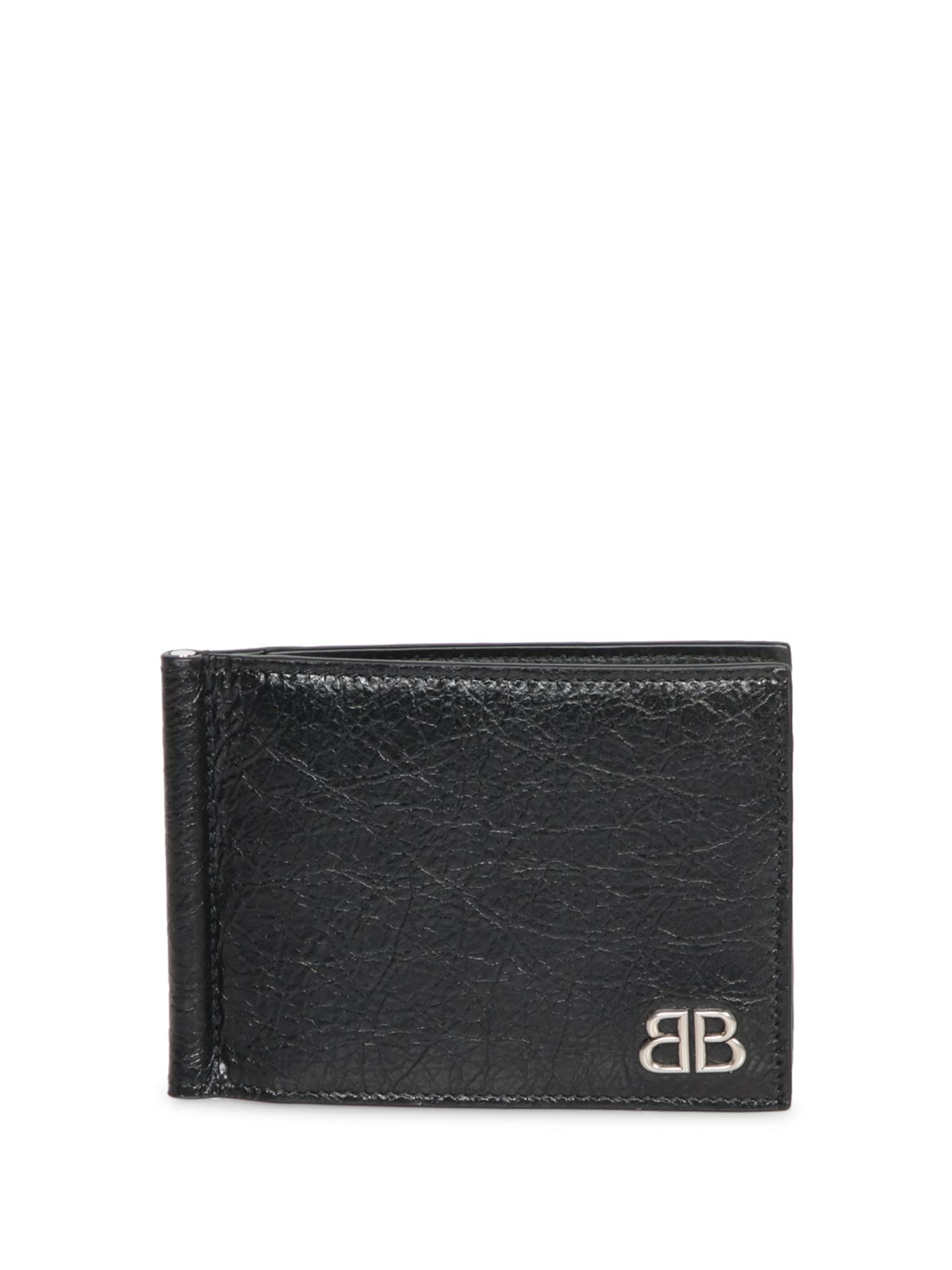 Shop Balenciaga Monaco Bifold Wallet In Black