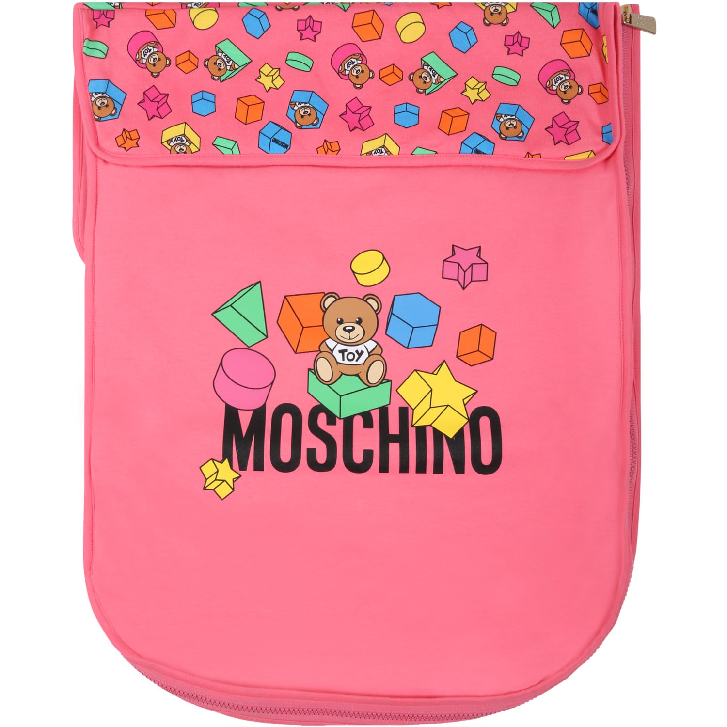 Moschino Fuchsia Sleeping Bag For Babygirl With Teddy Bear