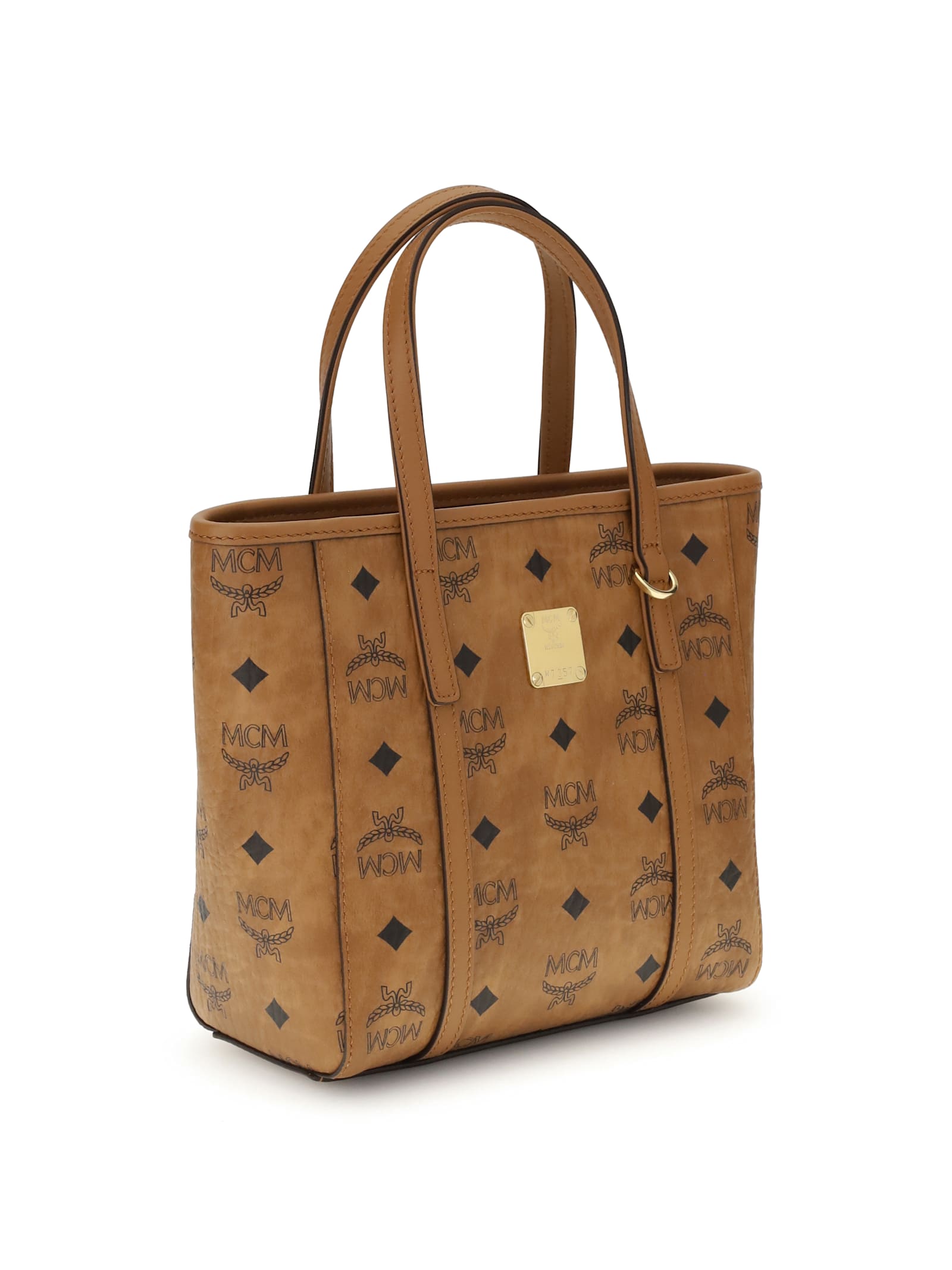 Mcm Structured Brown Tote Bag With Versatile Carry Options In Brown