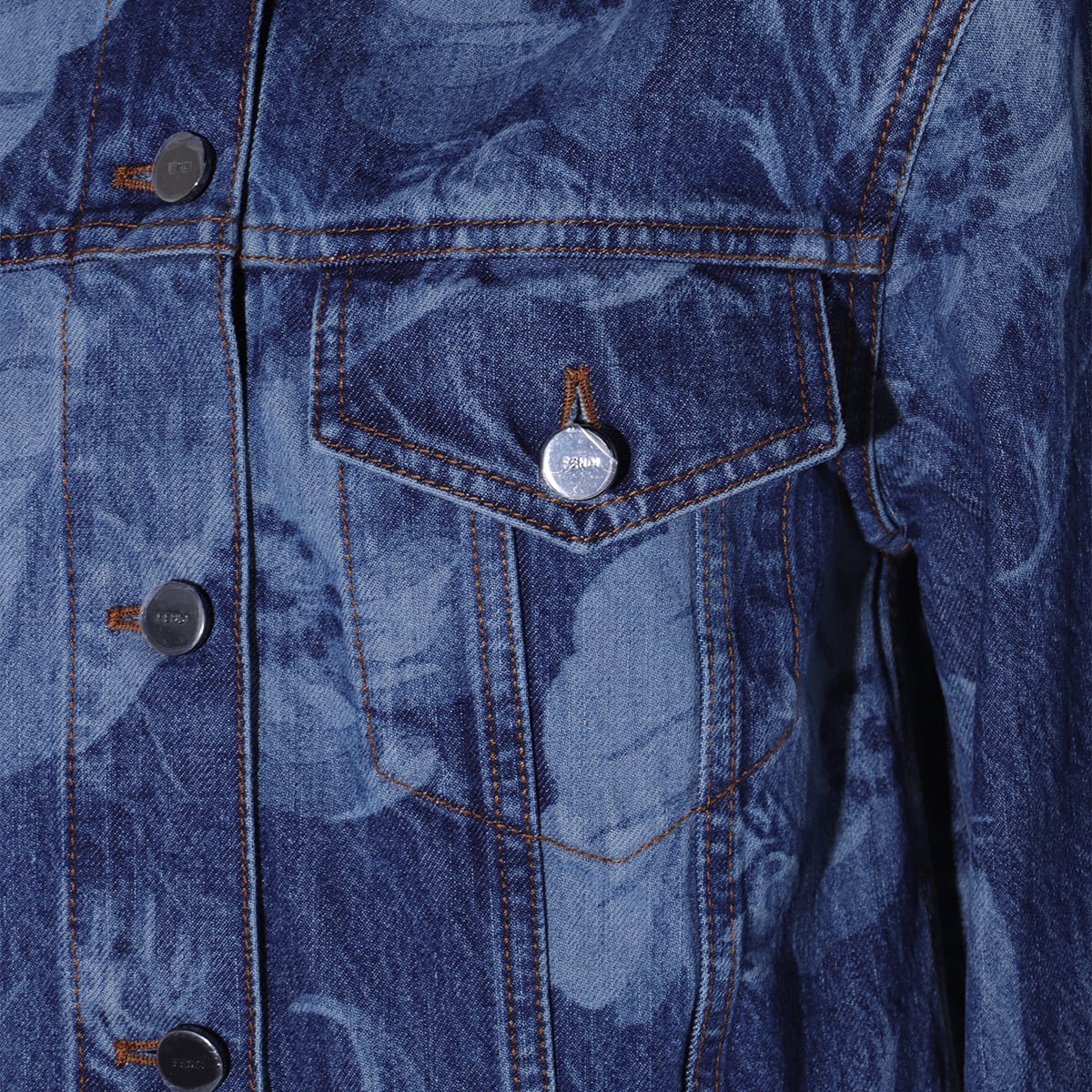 Fendi Blue Cotton Denim Jacket In Blue