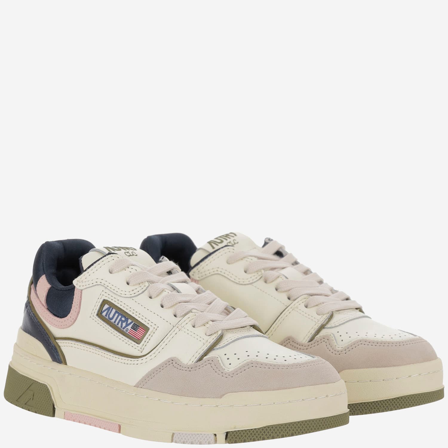 Autry Low Top Sneakers Leather Accents In Red