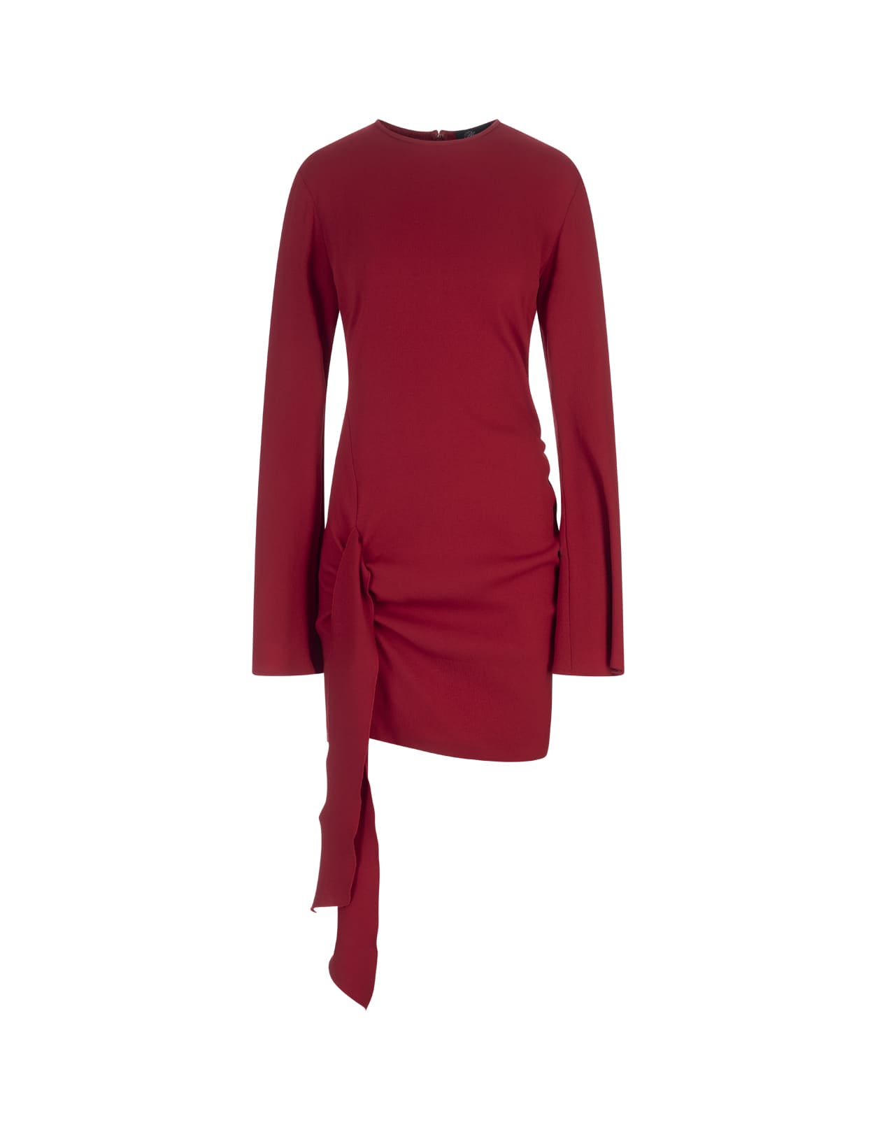 BLUMARINE RED SHORT DRESS WITH LONG SLEEVES AND BOW DETAIL