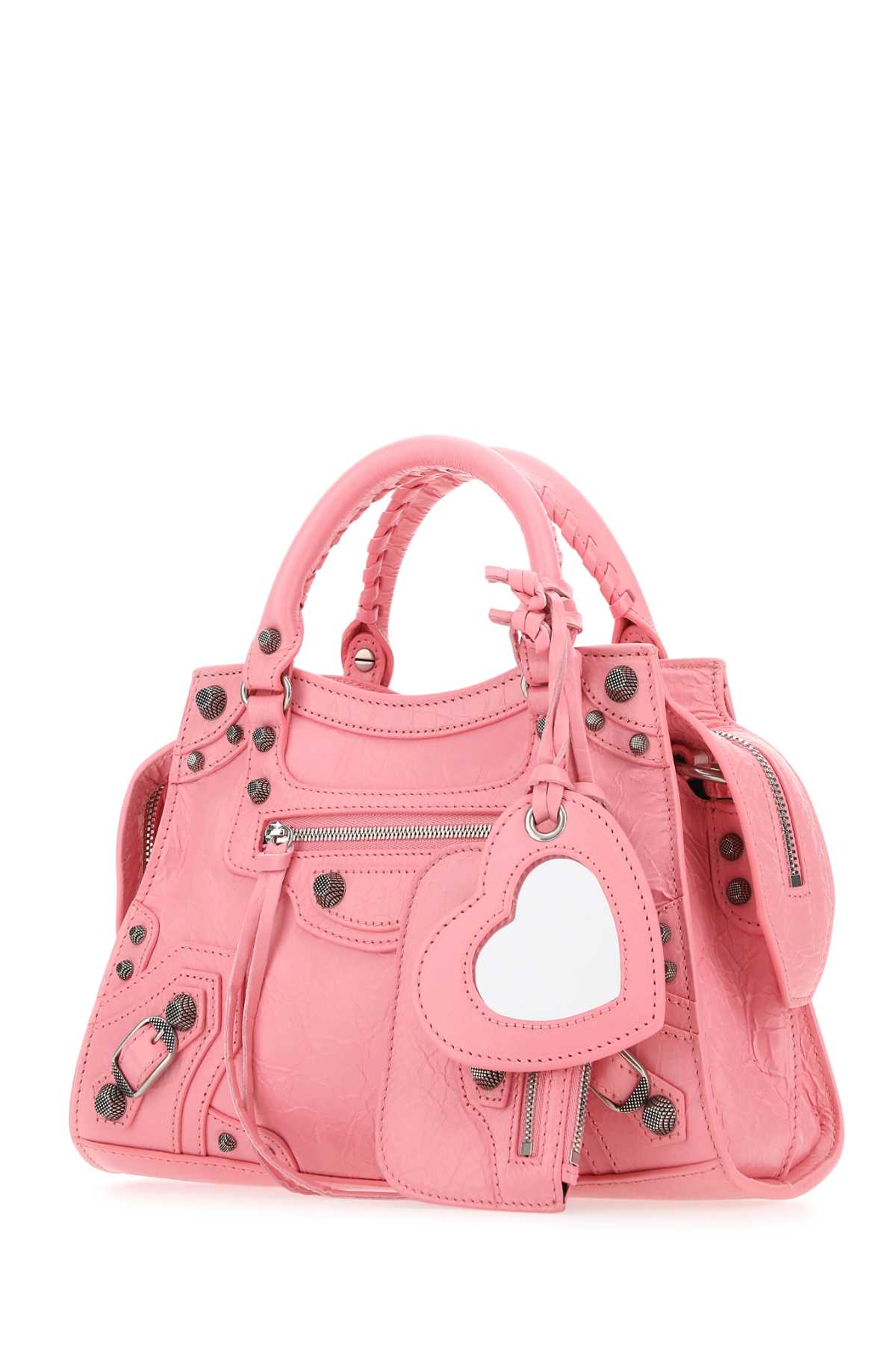 Shop Balenciaga Pink Nappa Leather Neo Cagole Xs Handbag In Sweet Pink