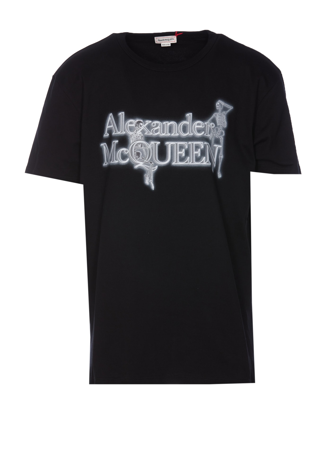 Shop Alexander Mcqueen Skull Lettering T-shirt In Black