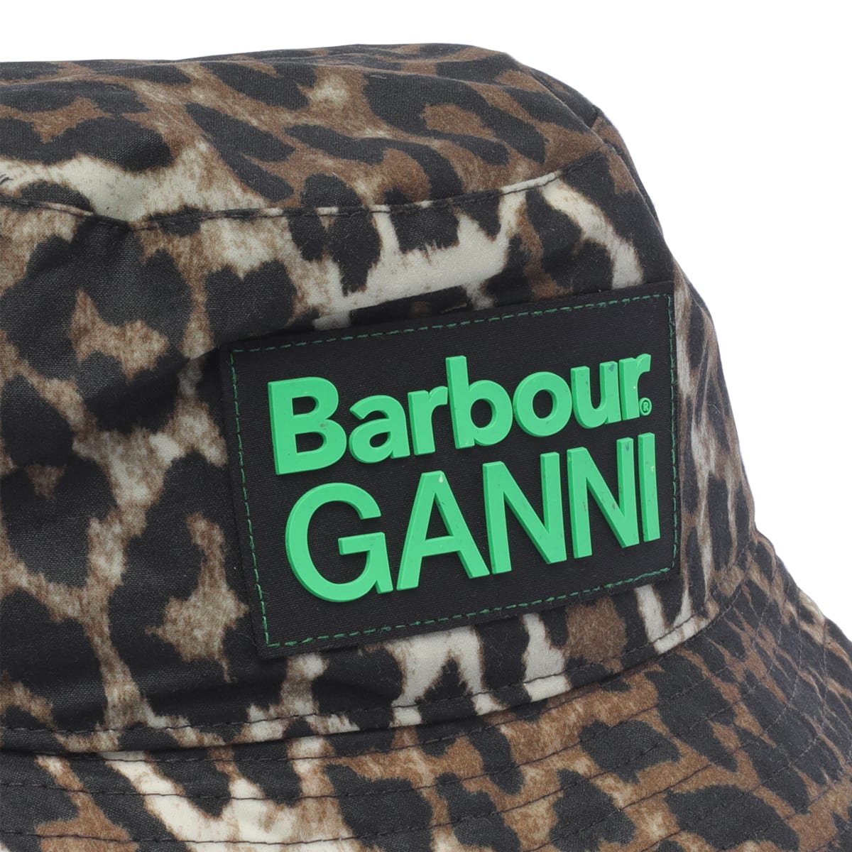 Shop Barbour Waxed Leopard Bucket Hat In Multicolour