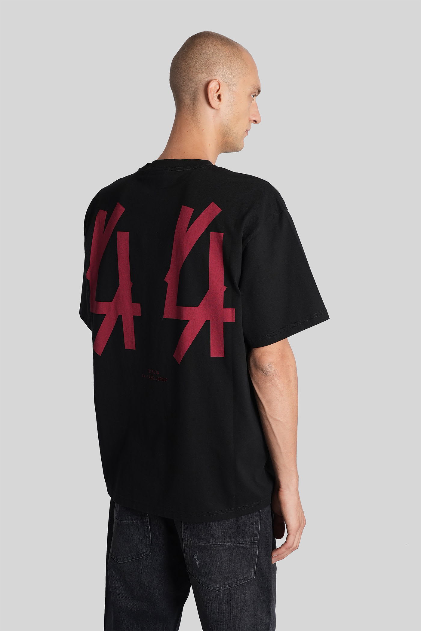 44 Label Group Short-sleeved T-shirt In Black