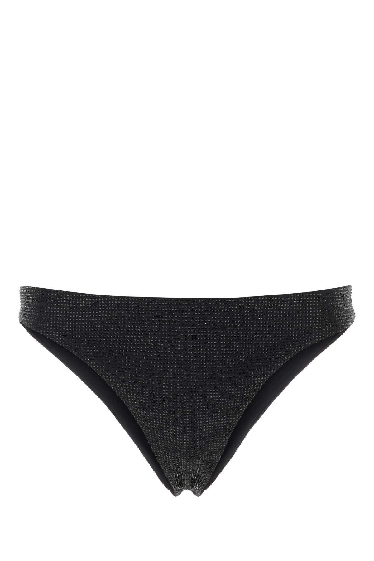 Black Stretch Re-nylon Bikini Bottom