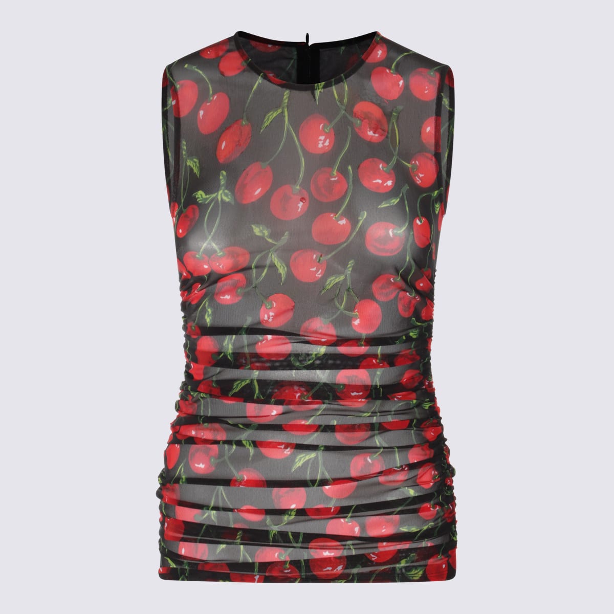 Shop Dolce & Gabbana Black, Red And Green Top In Ciliegie