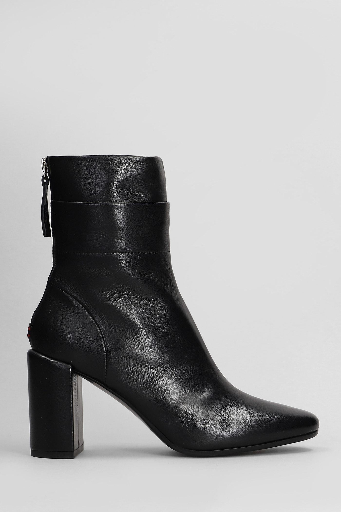 Baron High Heels Ankle Boots In Black Leather