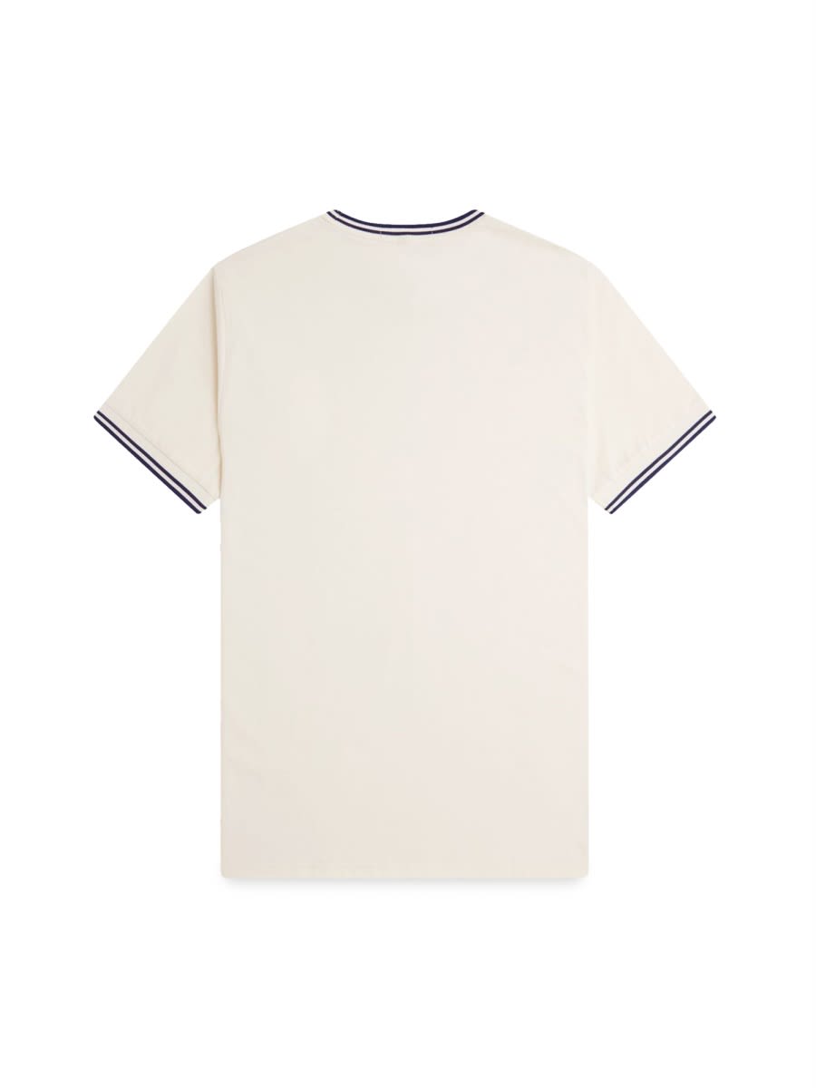 Fred Perry Double Stripe T-shirt In White