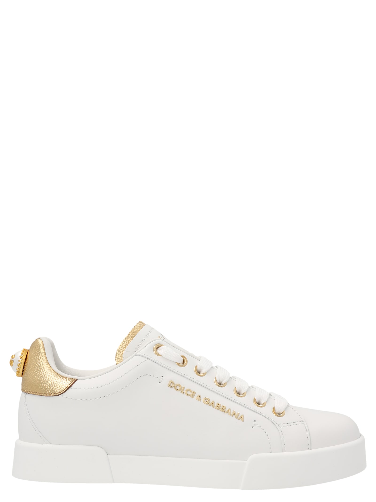 Dolce & Gabbana Portofino Sneakers In Gold