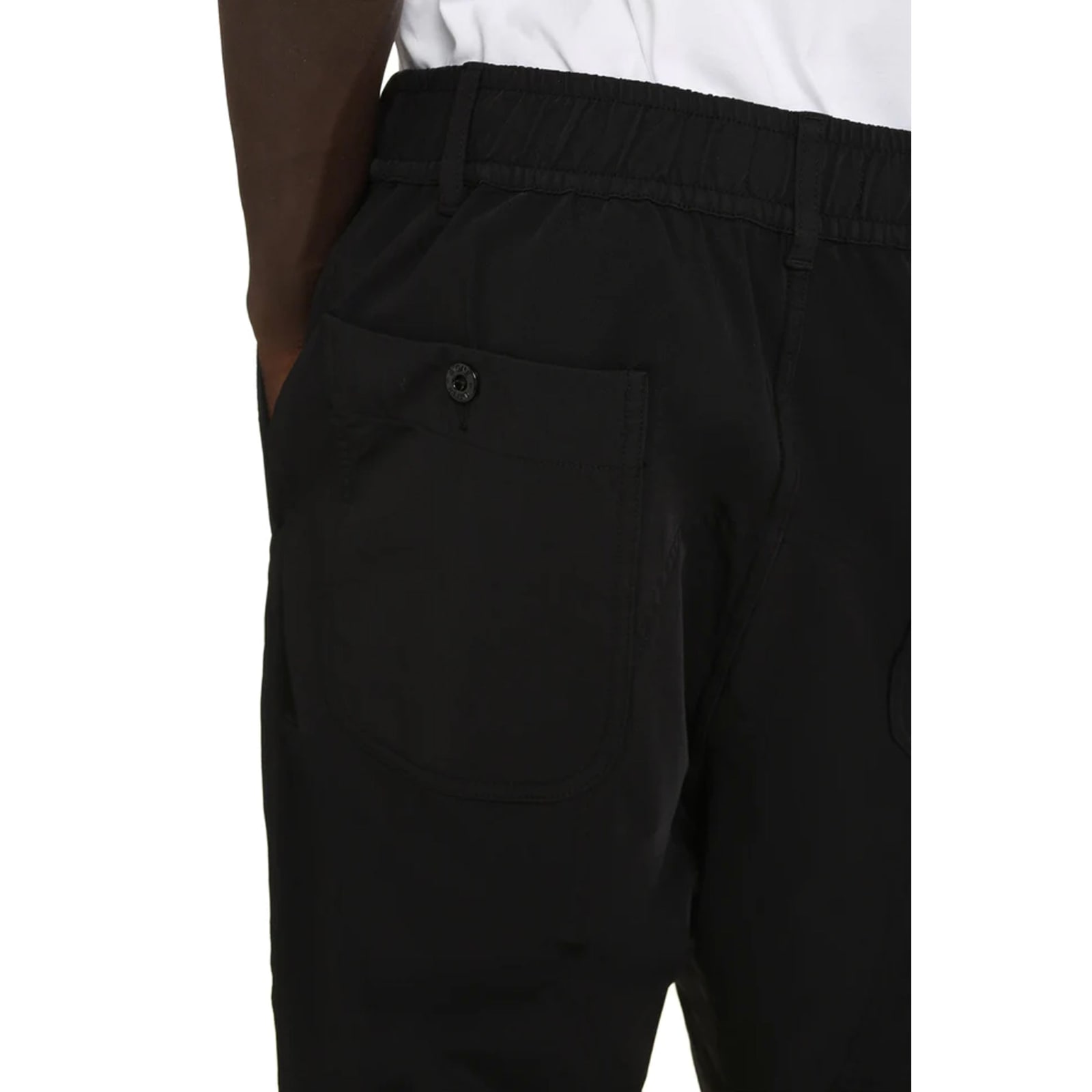 Shop Stone Island Cotton Pants In Black