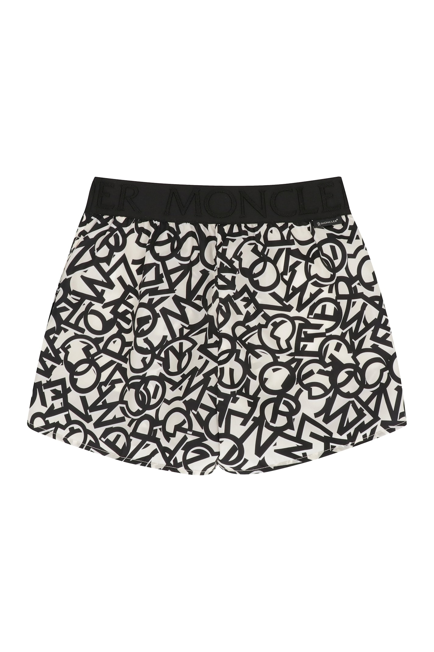 Moncler Printed Techno Fabric Shorts In Black