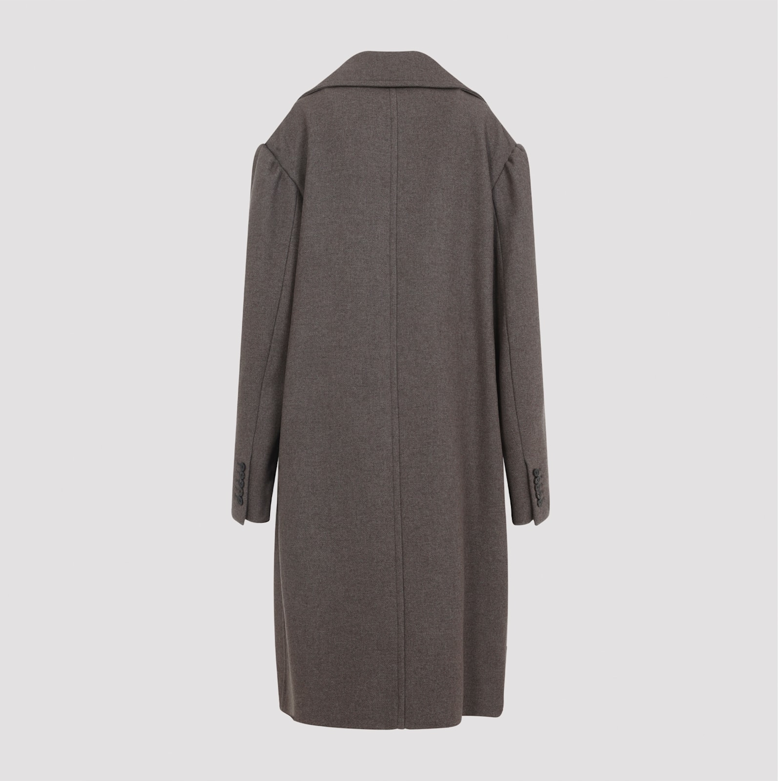 Dries Van Noten Brown Wool Blend Double-breasted Coat In Brown