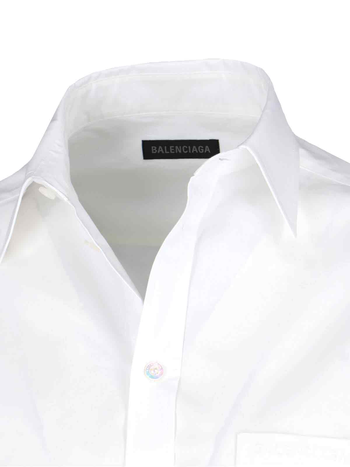 Shop Balenciaga Shirt With Knotted Cuffs In White