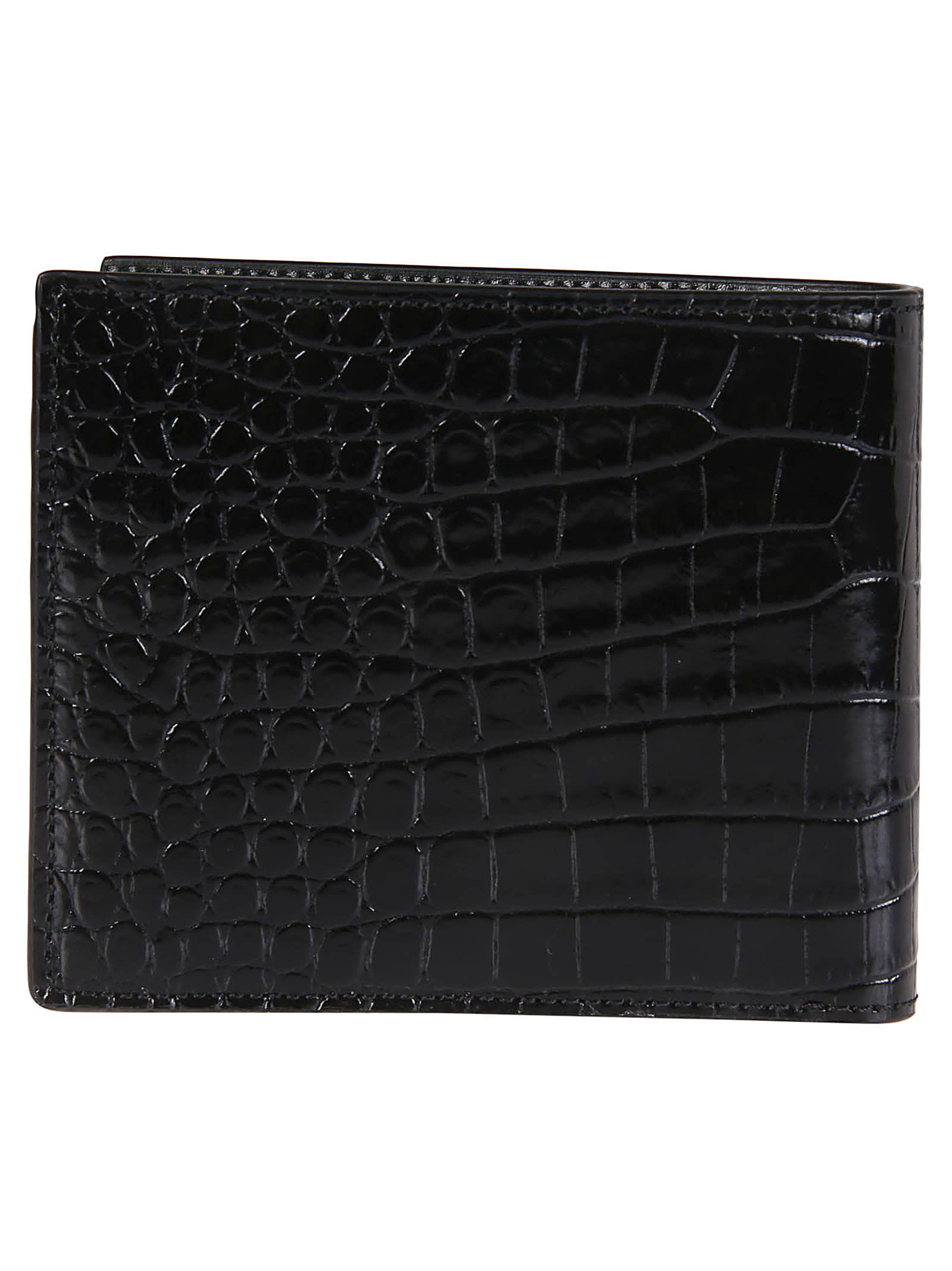 Shop Tom Ford Printed Alligator Classic Bifold Wallet In Black