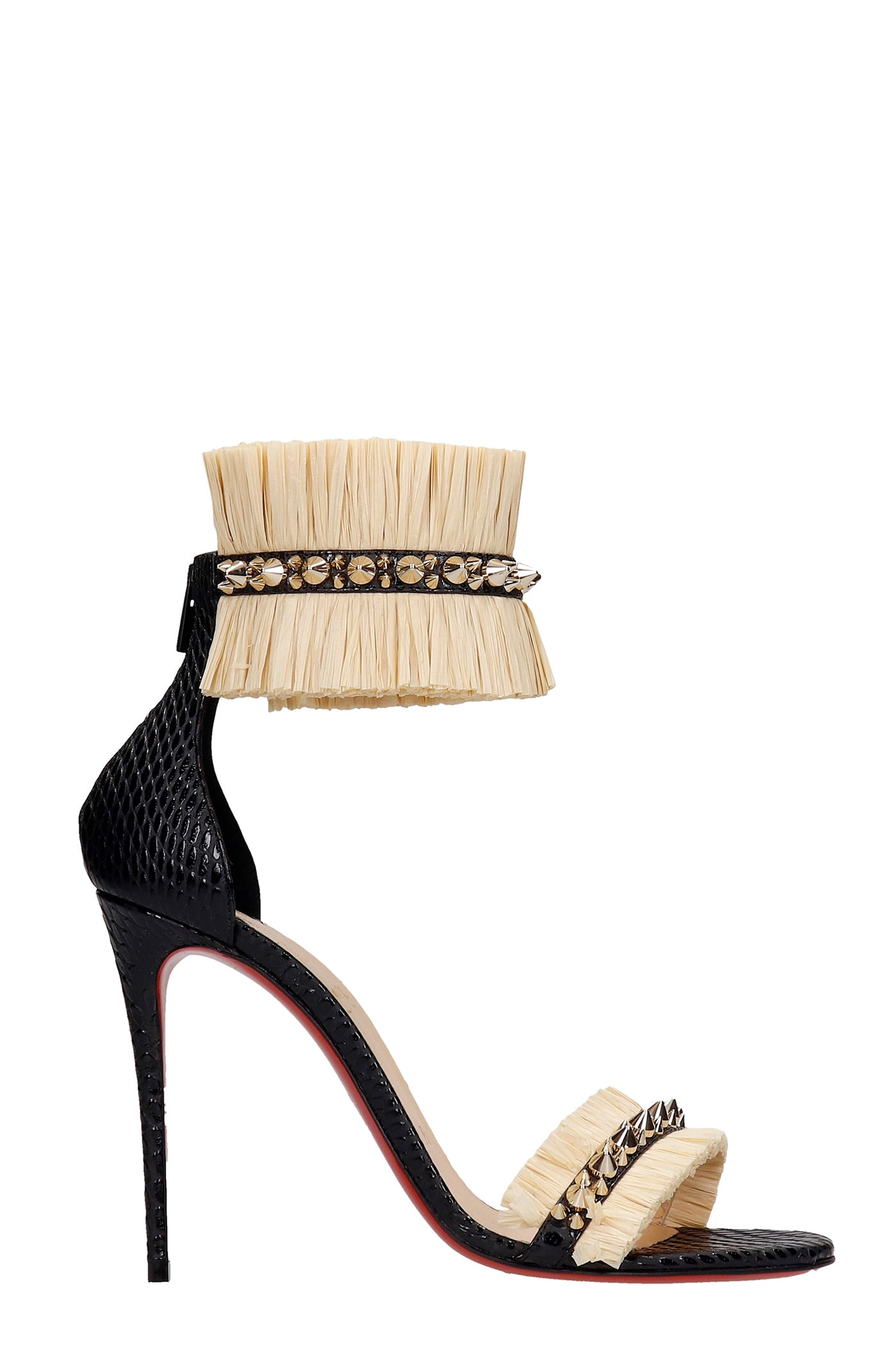 Buy Christian Louboutin Poupedou 100 Sandals In Black Leather online, shop Christian Louboutin shoes with free shipping