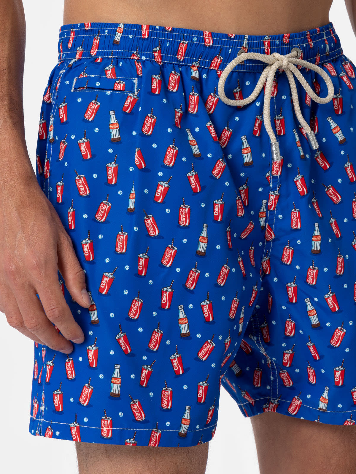 MC2 SAINT BARTH MAN LIGHTWEIGHT FABRIC SWIM-SHORTS LIGHTING MICRO FANTASY WITH COCA COLA PRINT THE COCA COLA COMPANY