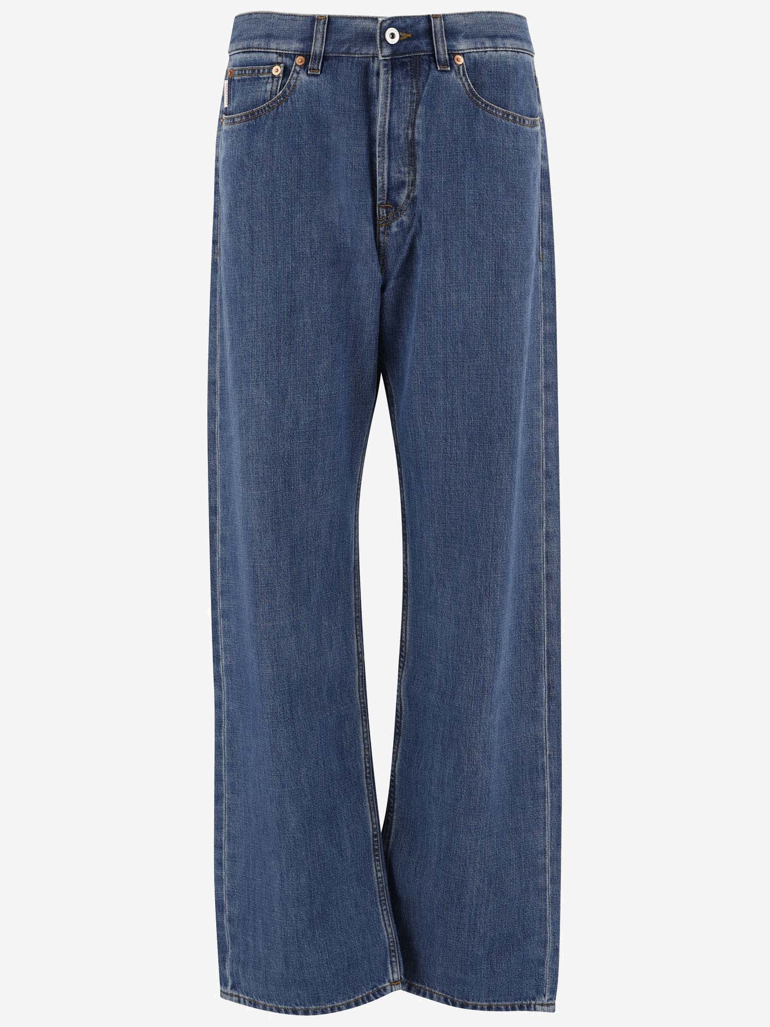 Shop Valentino Cotton Blend Denim Jeans