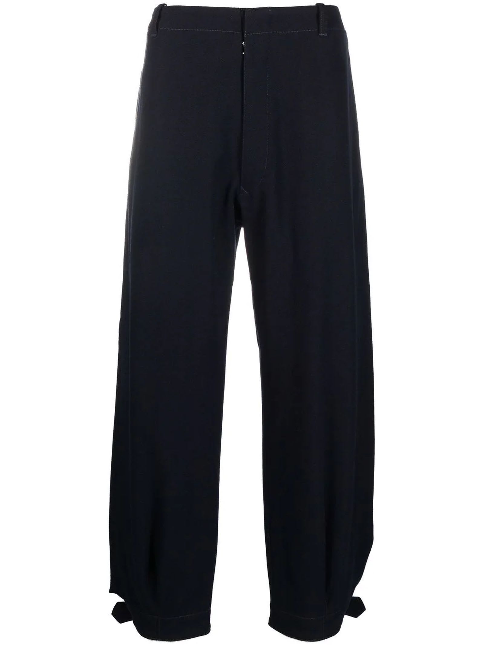 Maison Margiela Blue Wool And Cotton Trousers