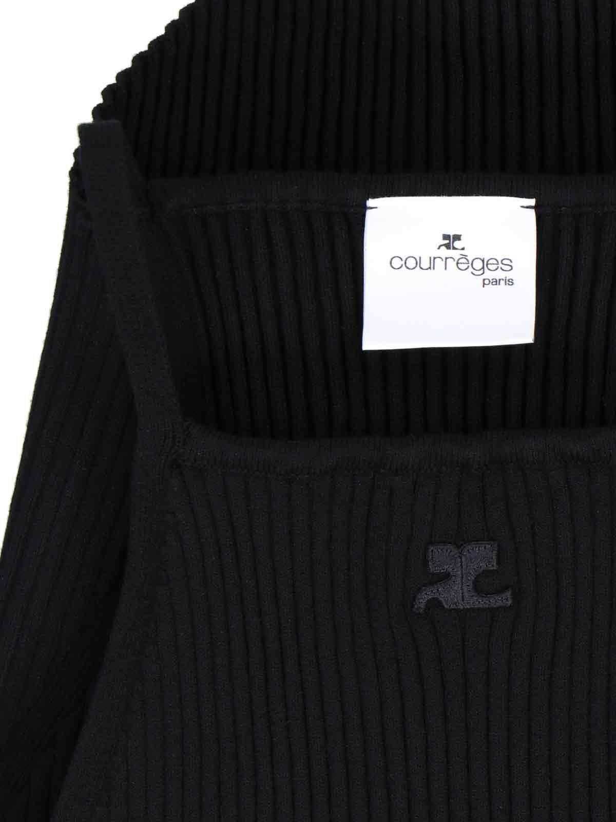 Shop Courrèges Holistic Rib Knit Tank Top In Black