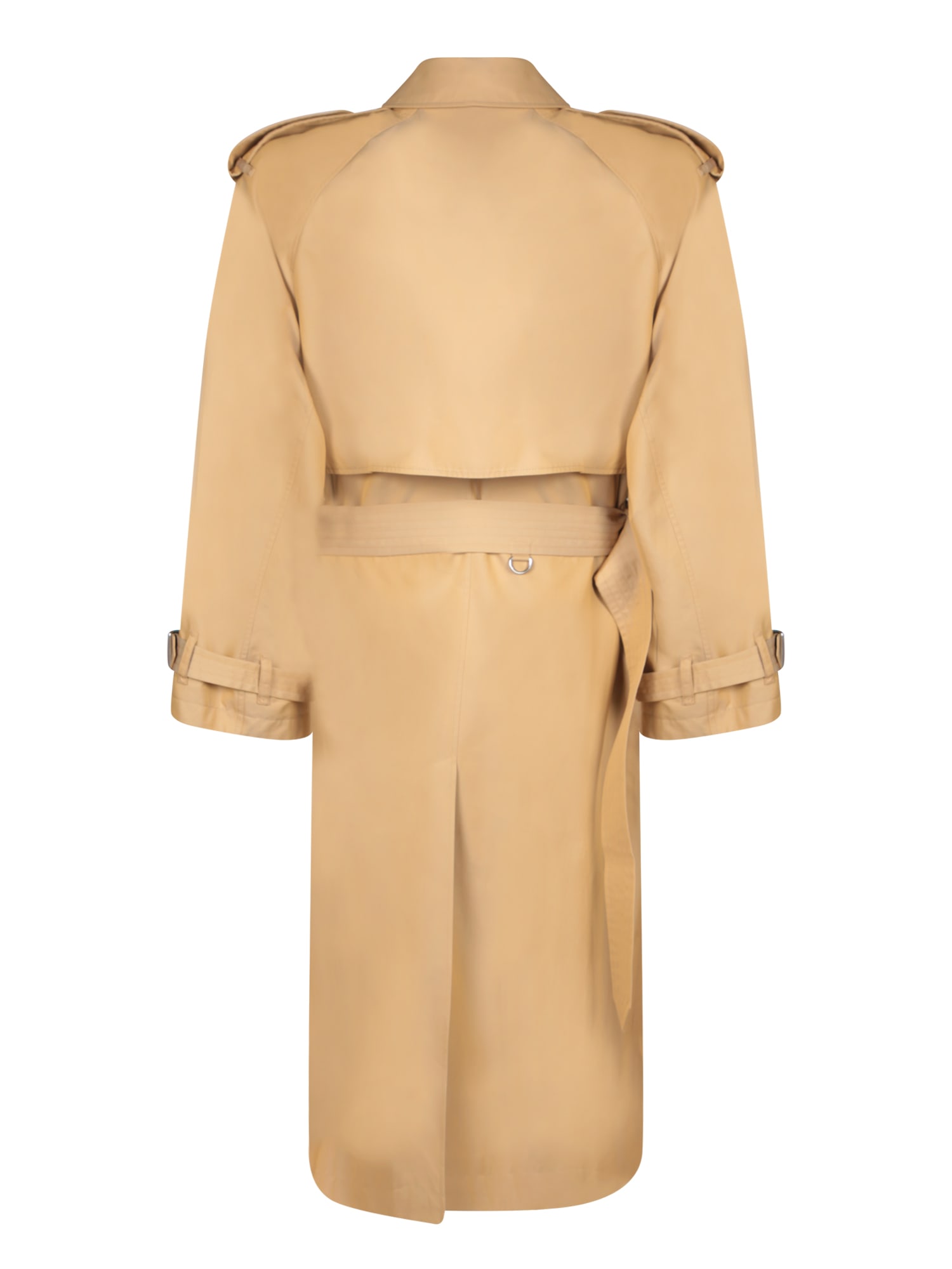 Shop Burberry Check Beige Trench Coat