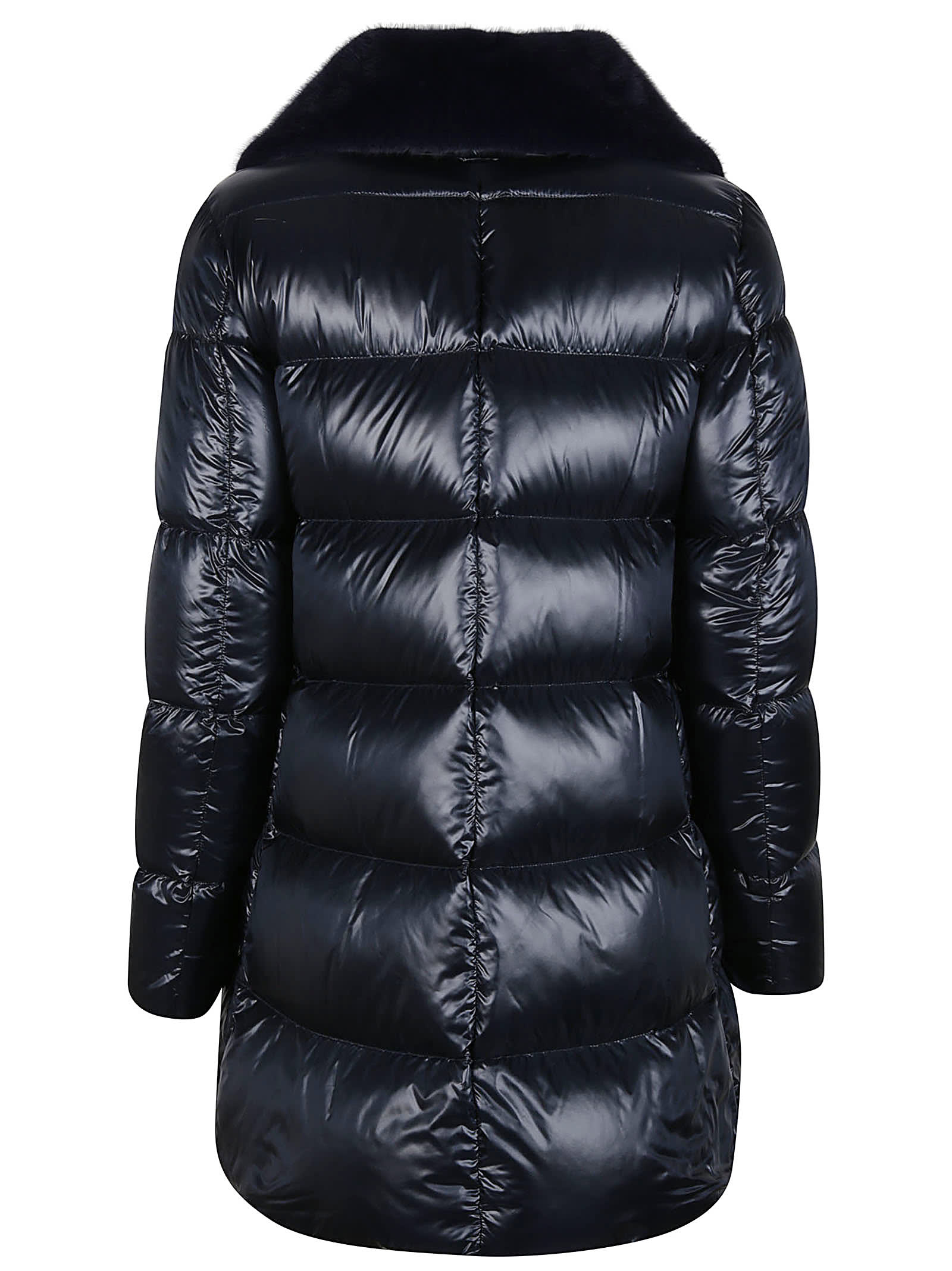 Shop Herno A-shape Down Jacket In Blu Navy