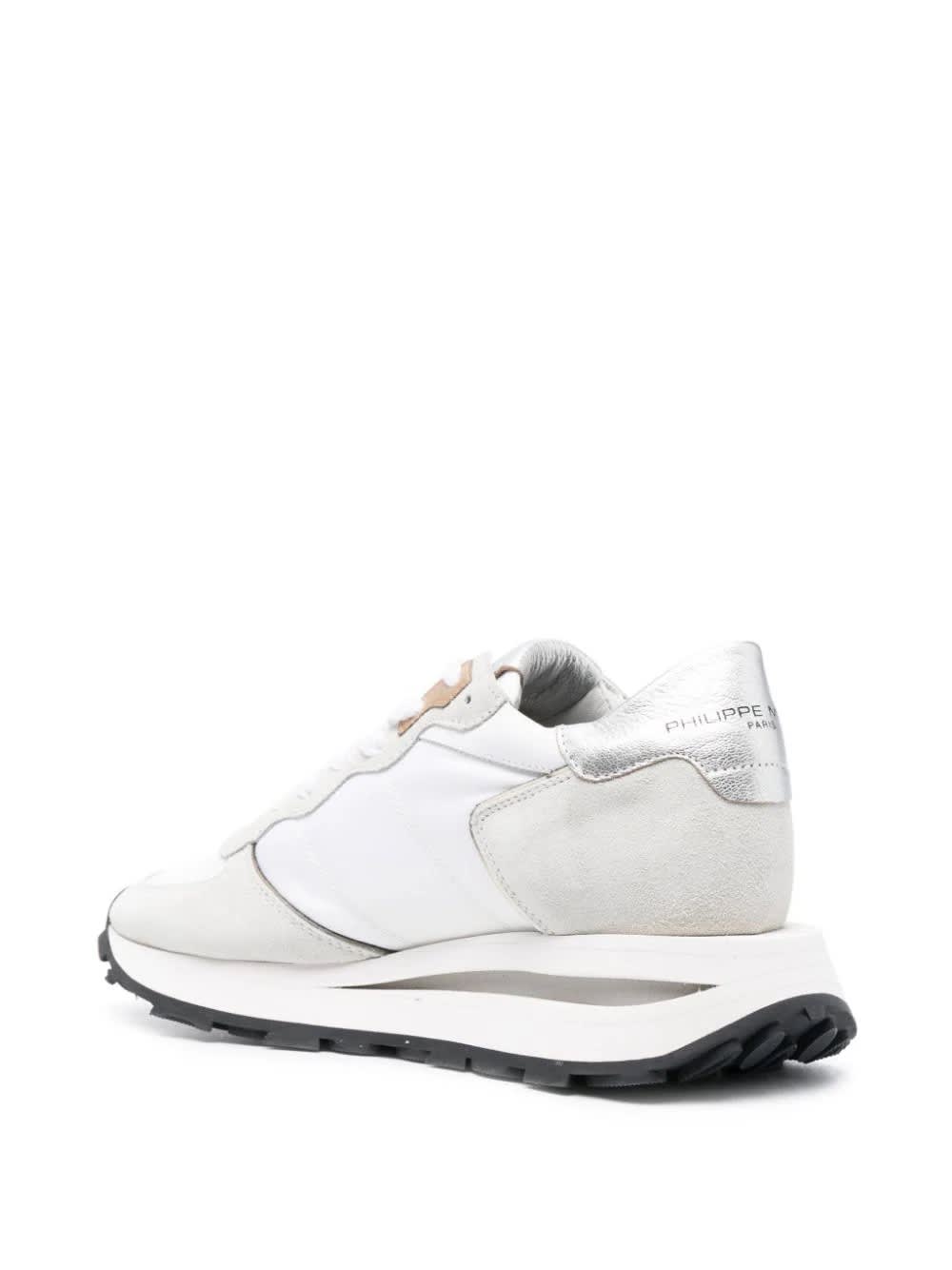 Shop Philippe Model Tropez Haute Low Sneakers - White And Grey