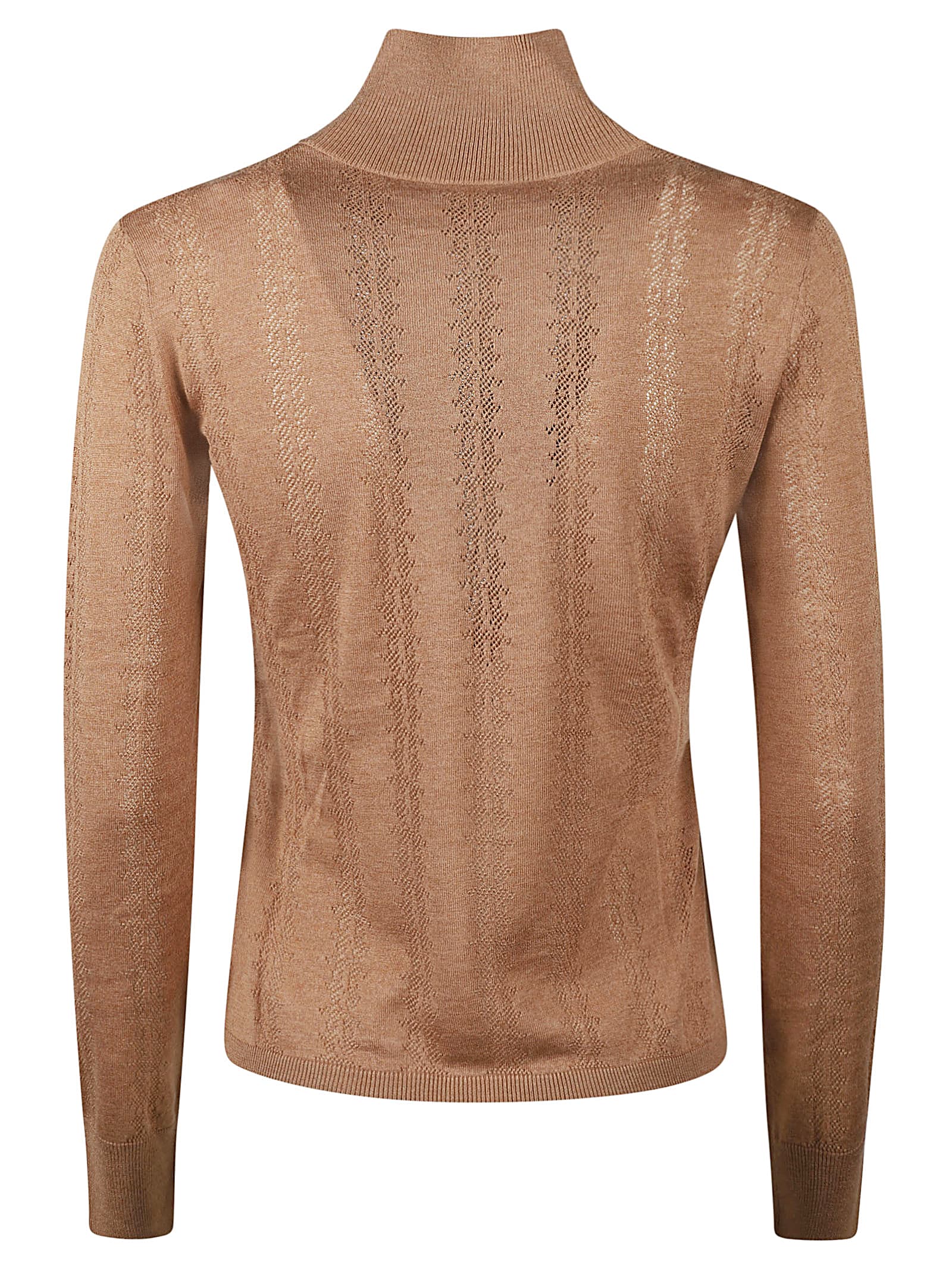 Max Mara High-neck Patterned Sweater In Brown