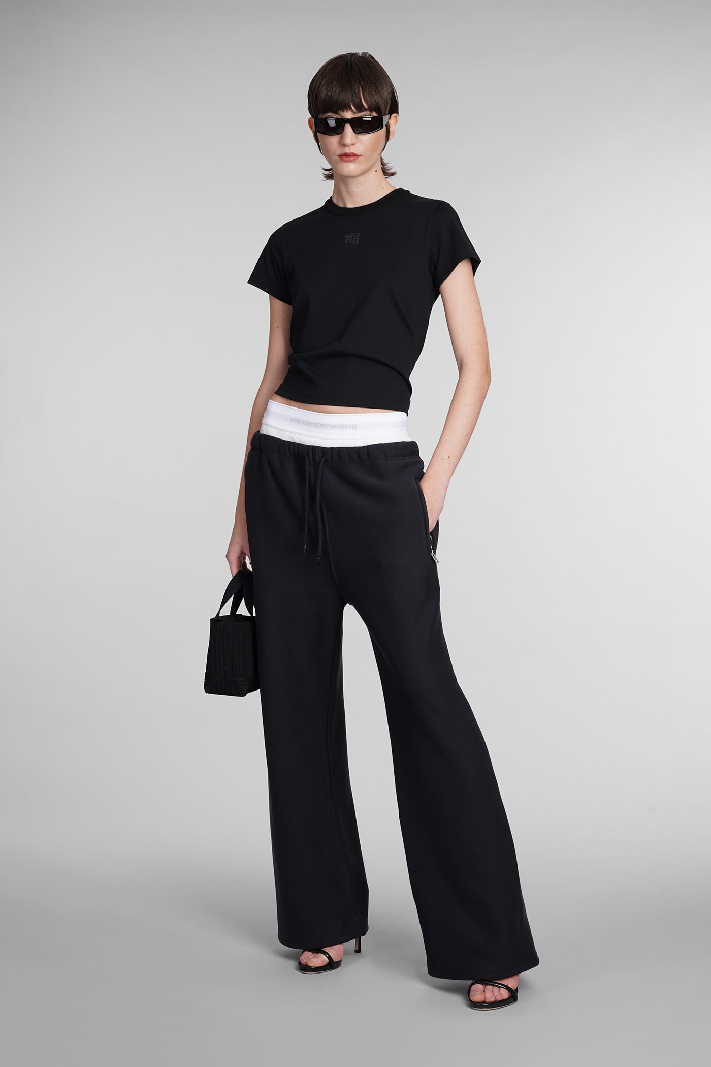 Shop Alexander Wang Pants In Black Cotton