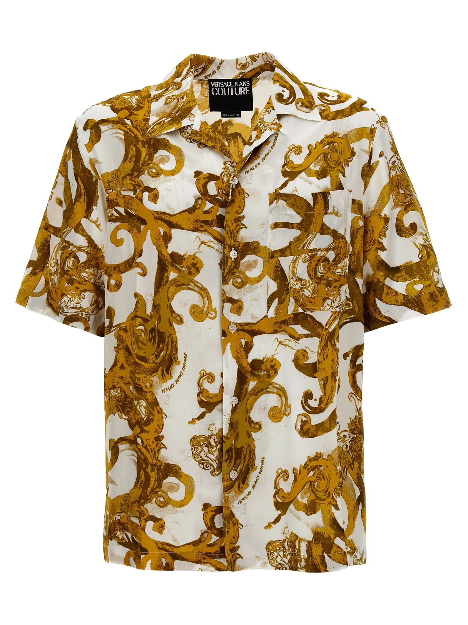 Shop Versace Jeans Couture Barocco Shirt In White/gold
