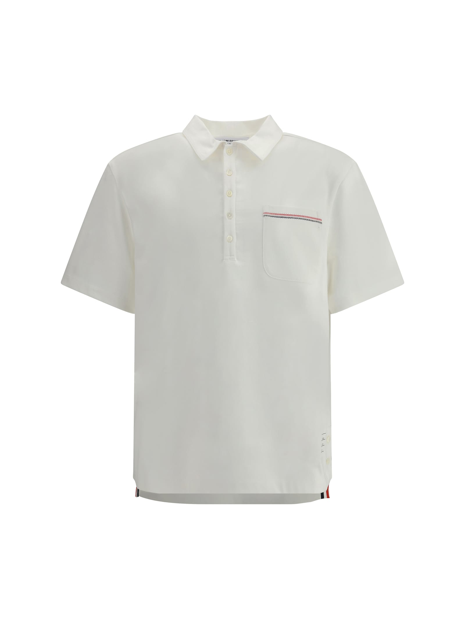 Thom Browne Jersey Polo Shirt In White