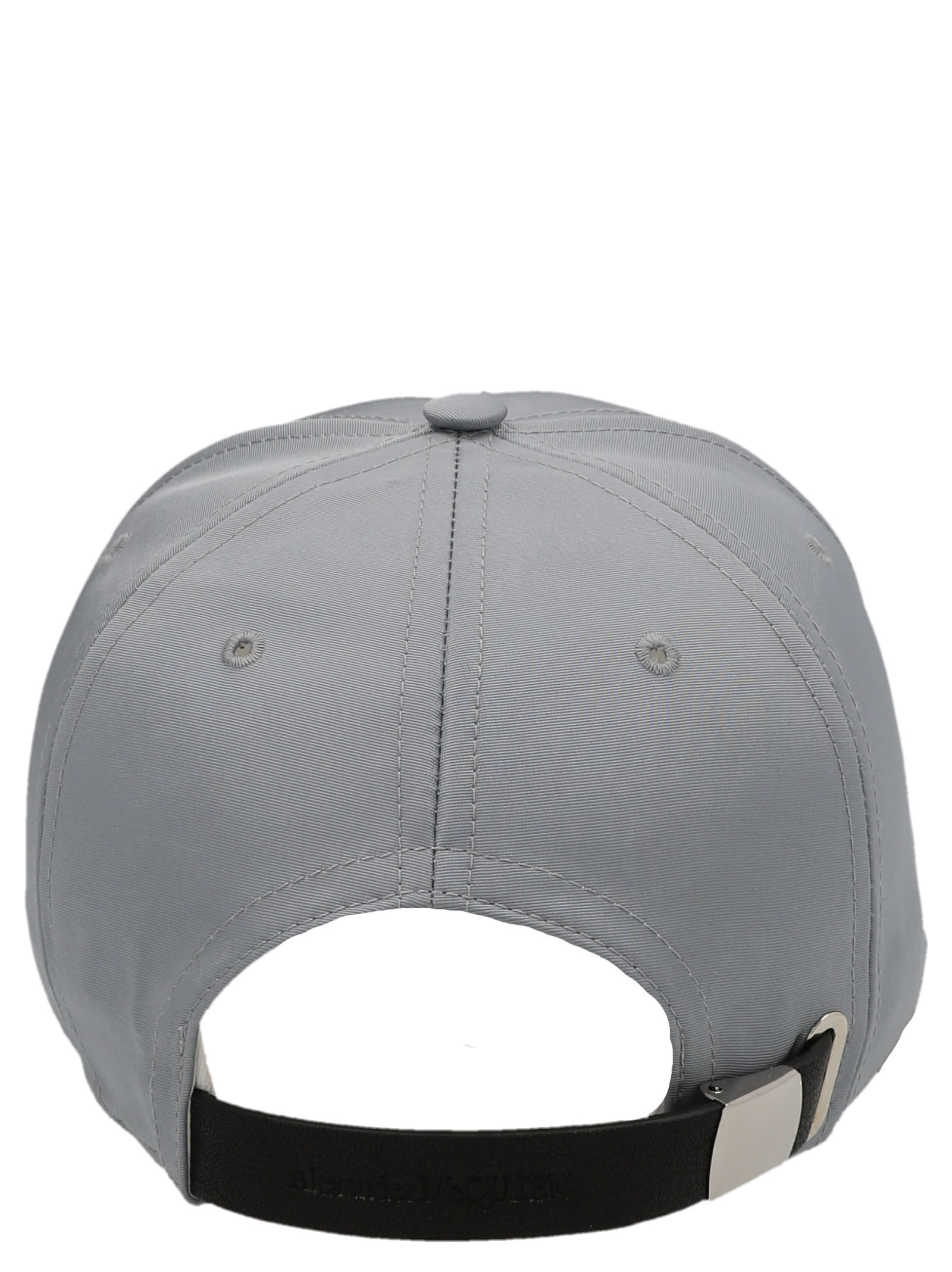 Alexander Mcqueen Logo Printed Baseball Cap In Zinc
