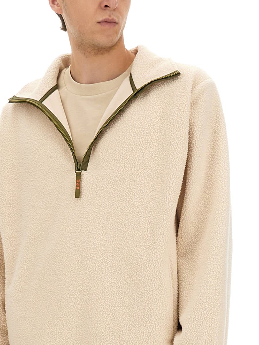 Apc Island Fleece Sweater With Contrast Detailing