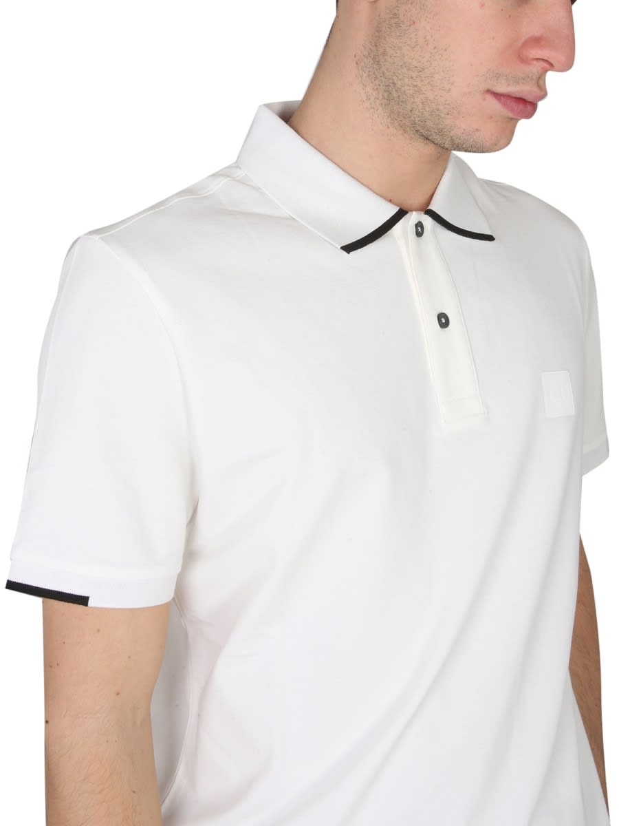 C.p. Company C.p.company Polo With Logo Patch In White