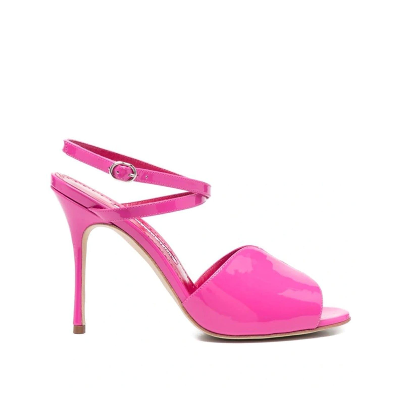 Manolo Blahnik Hourani 105 Patent Sandal In Pink