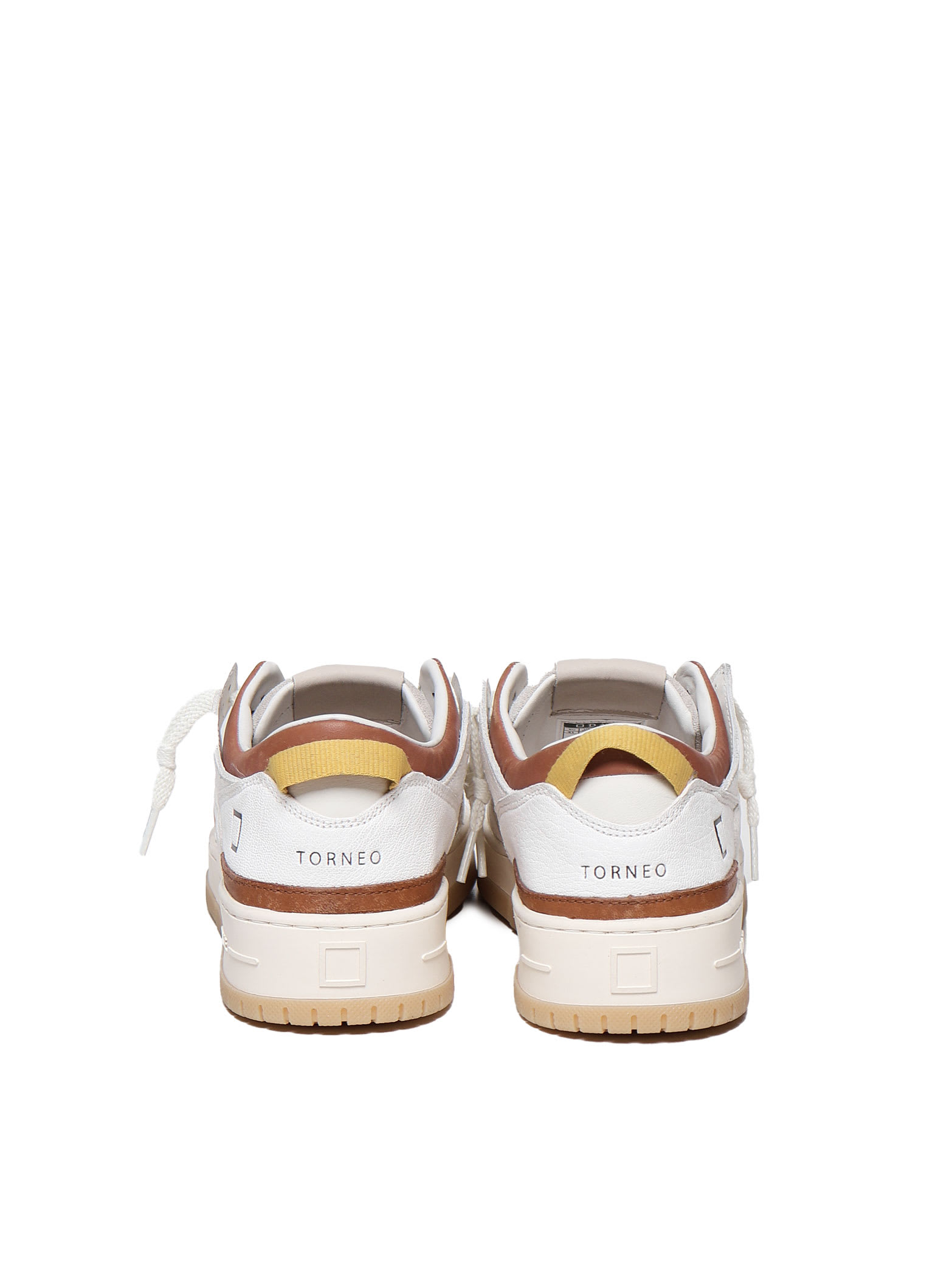 Shop Date Sneakers Torneo Striped In White, Brown, Mustard