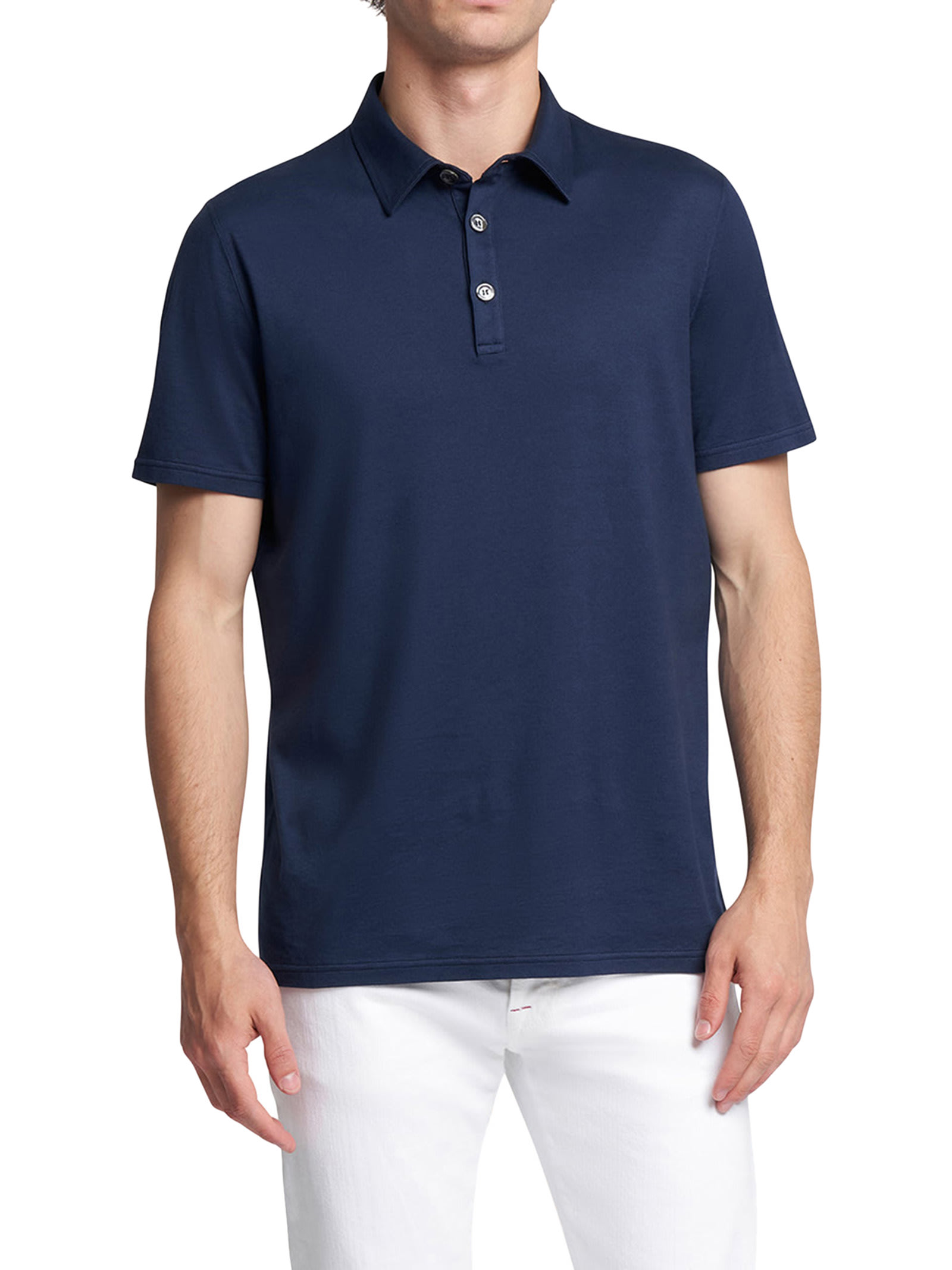 Shop Kiton Jersey Poloshirt Cotton In Blue