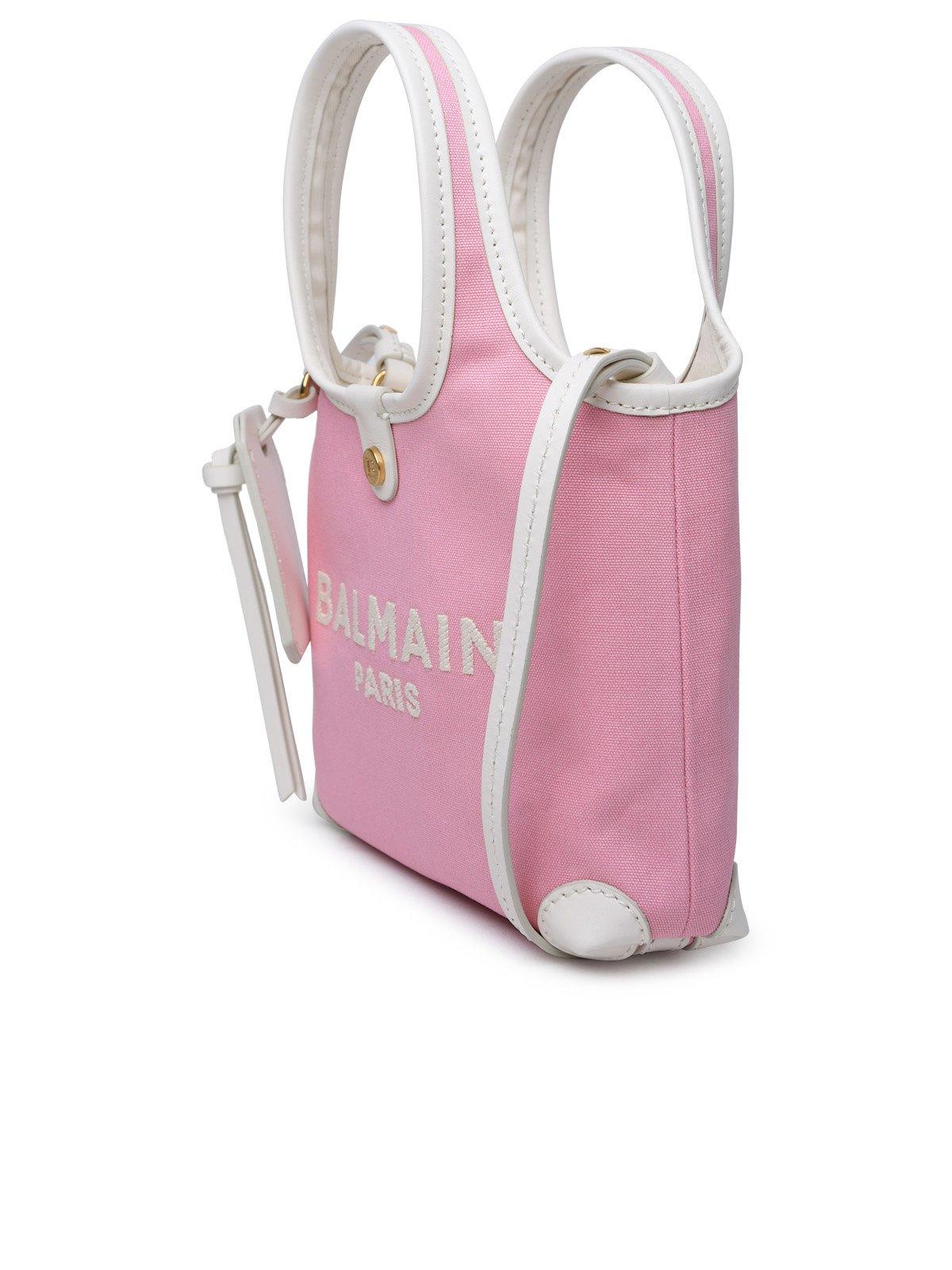 Shop Balmain B-army Top Handle Bag In Rosa