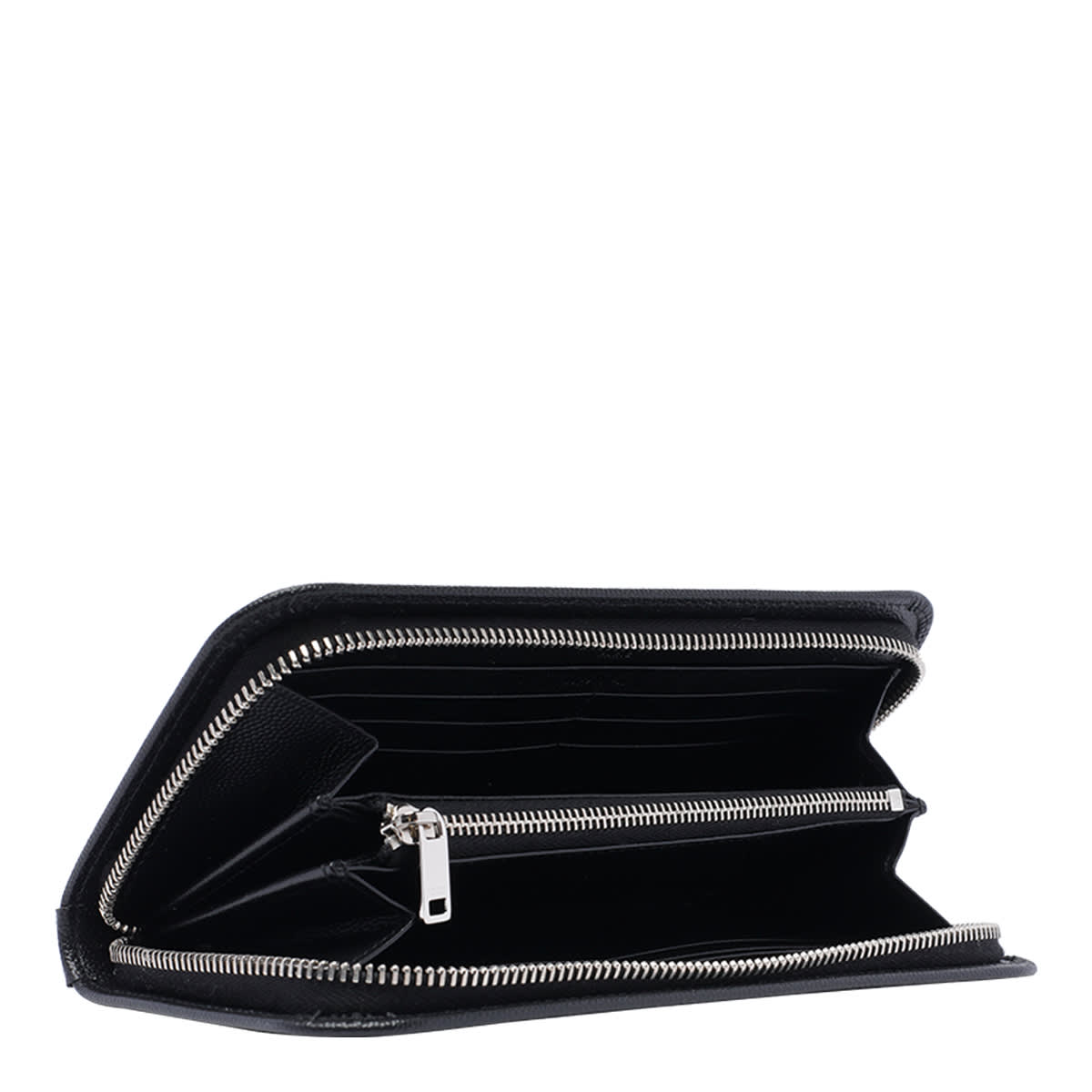 Shop Saint Laurent Paris Zip Around Wallet In Black