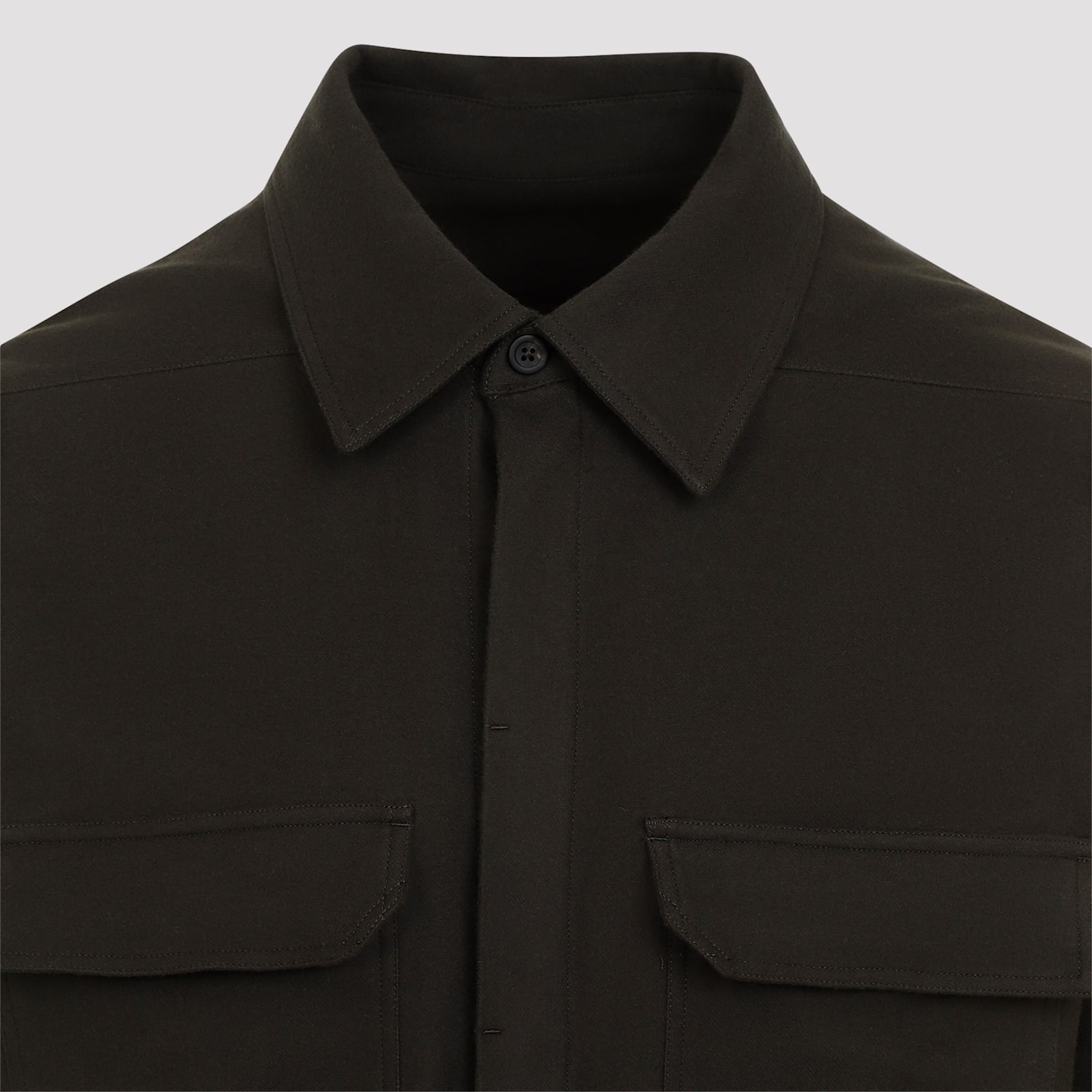 Shop Rick Owens Work Shirt In Forest