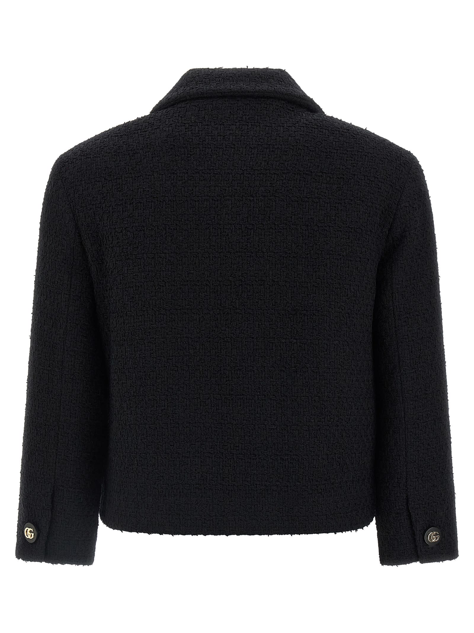 Gucci Bouclé Wool Blazer In Black