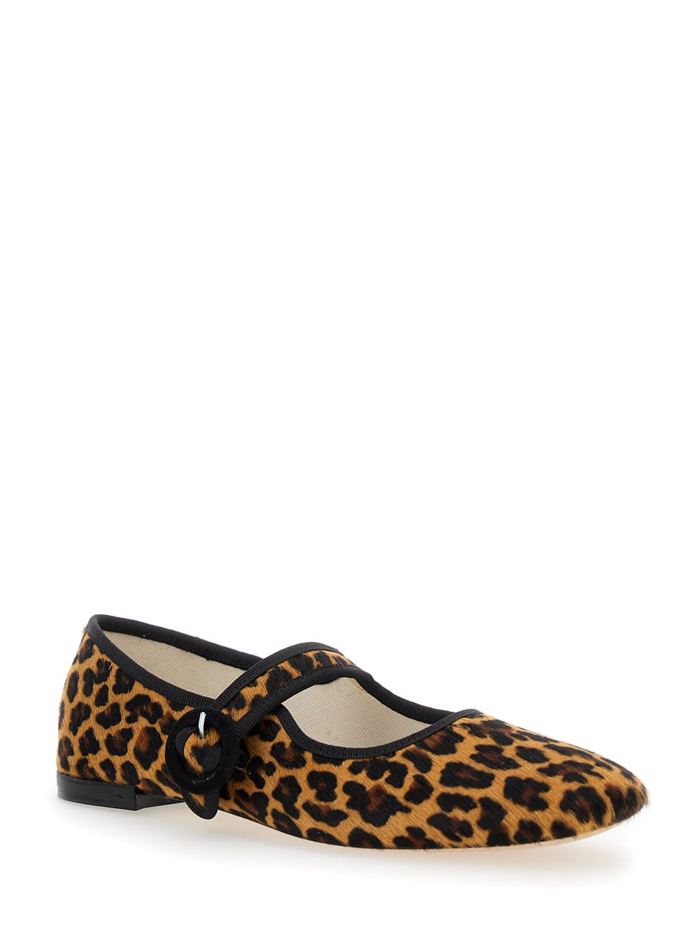 Shop Repetto Georgia Brown Ballet Flats With Leaopard Print In Leather Woman