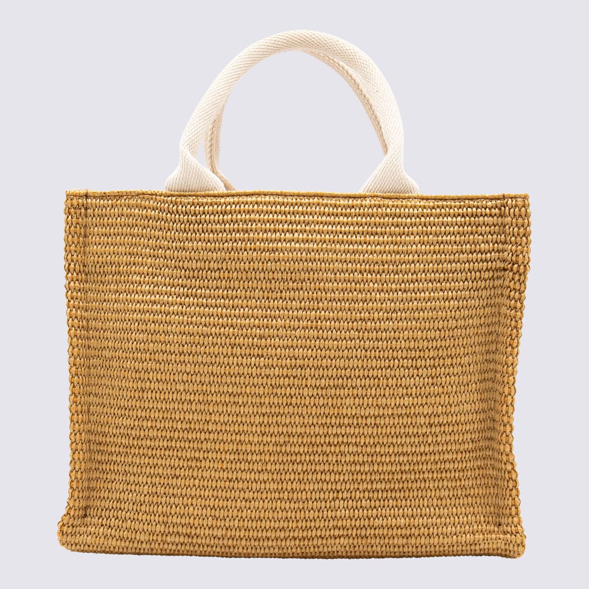Marni Beige Raffia Cotton Totes In Brown