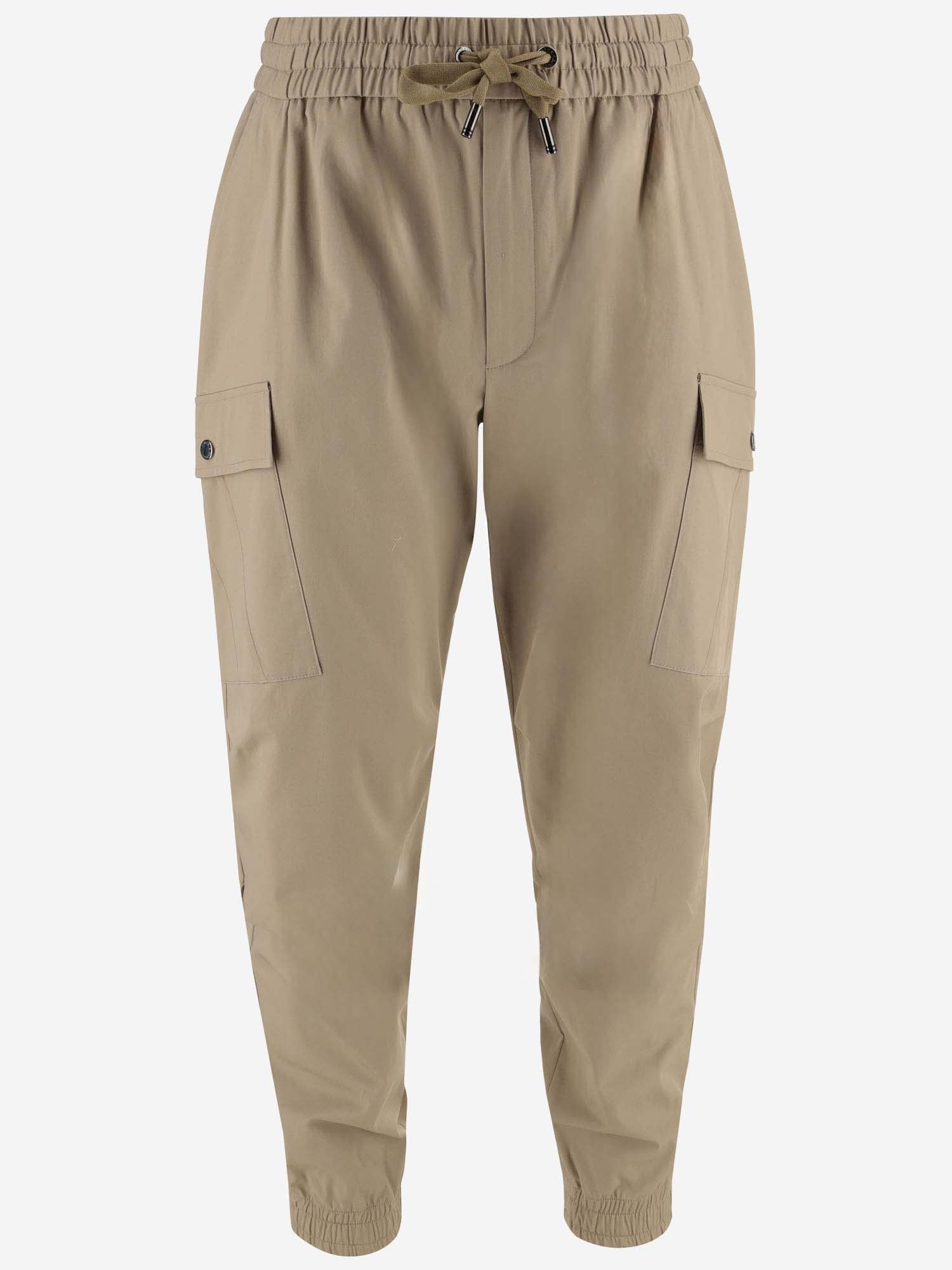 Dolce & Gabbana Stertch Cotton Cargo Pants In Brown