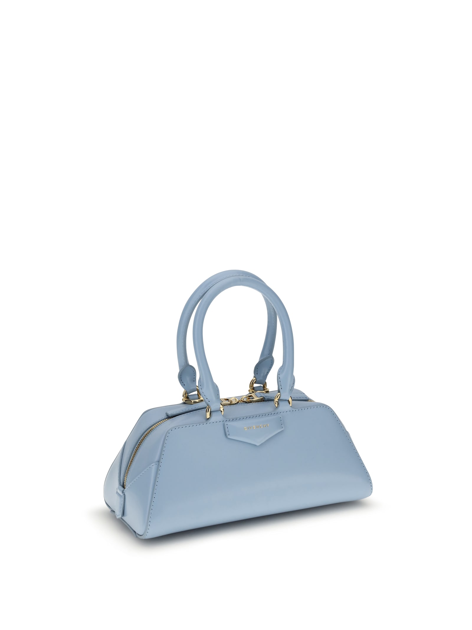 Givenchy Mini Antigona East-west Bag In Box Leather In Blue