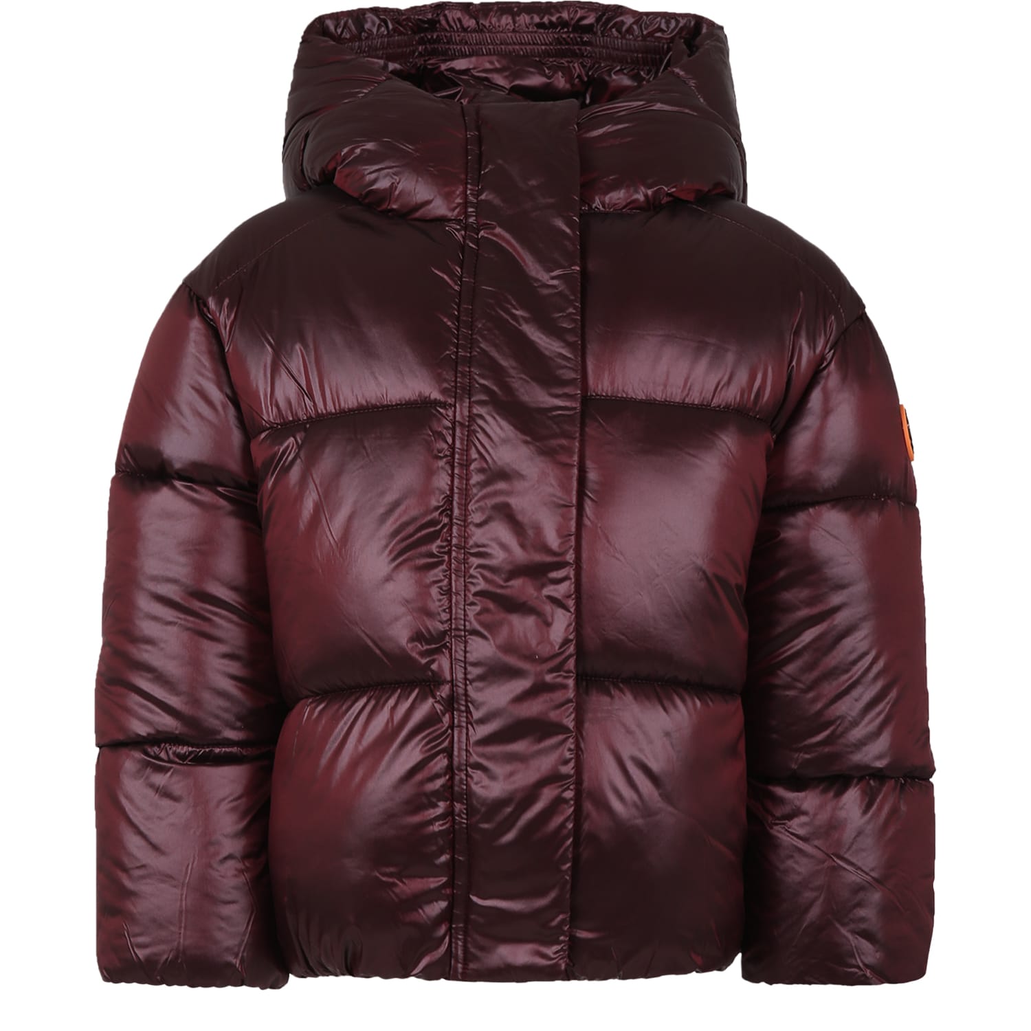 Shop Save The Duck Burgundy Ili Down Jacket For Girl With Logo In Bordeaux