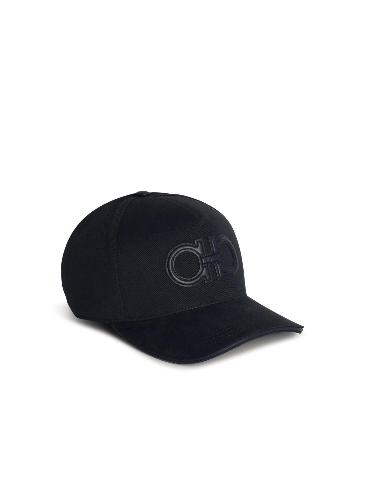 Shop Ferragamo Navy Cotton Cap