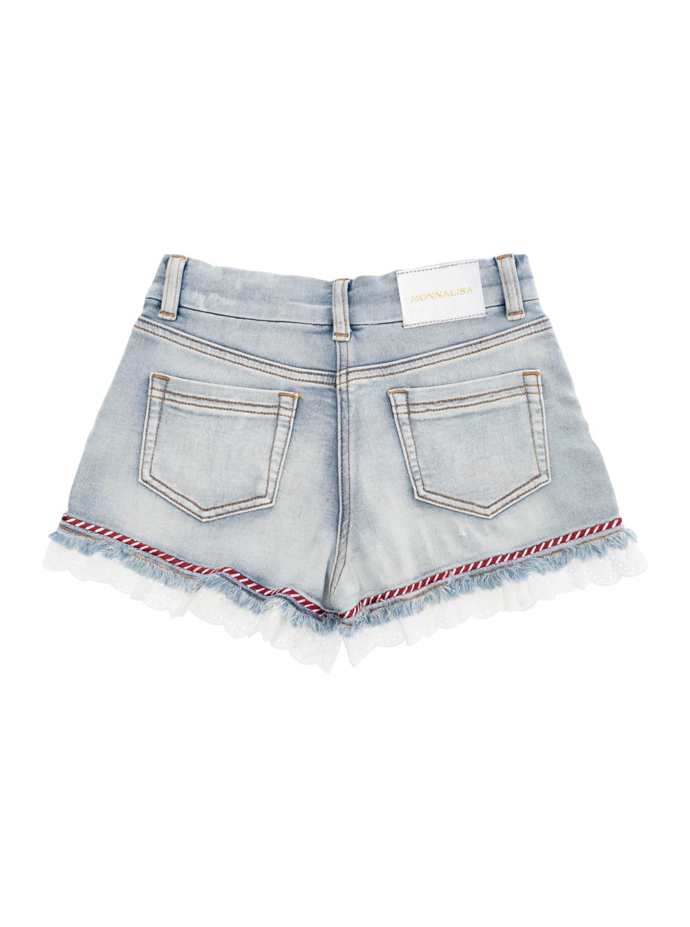Monnalisa Distressed Denim Shorts In Blu