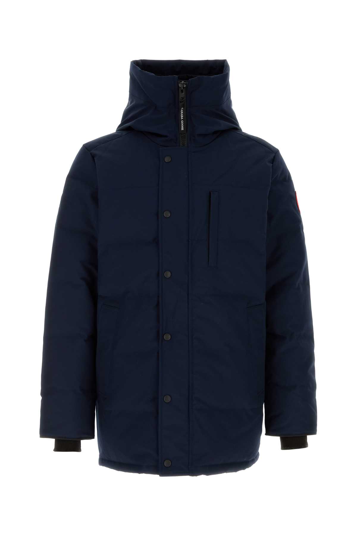 Shop Canada Goose Navy Blue Cotton Blend Carson Down Jacket In Atlanticnavy